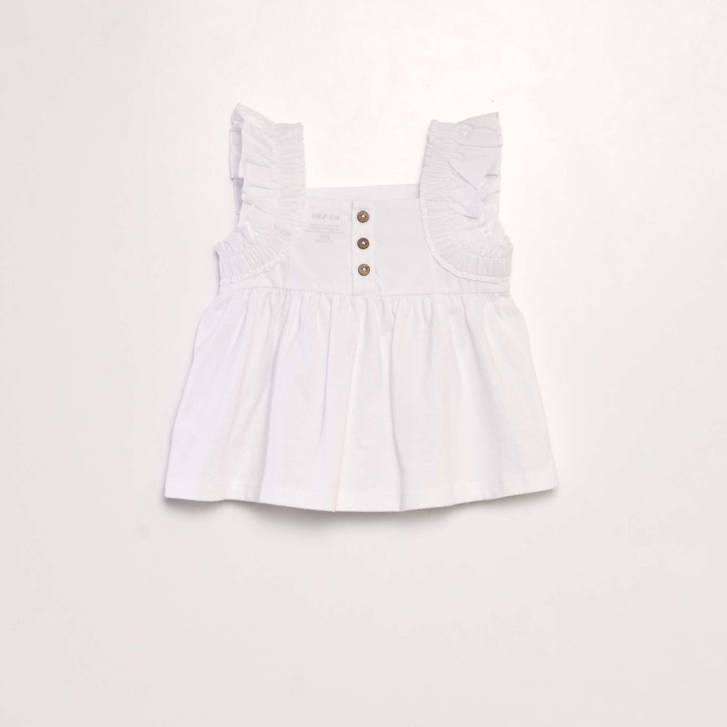 T-shirt with ruffled straps WHITE