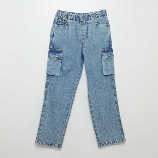 Straight-leg jeans with flap pockets BLUE