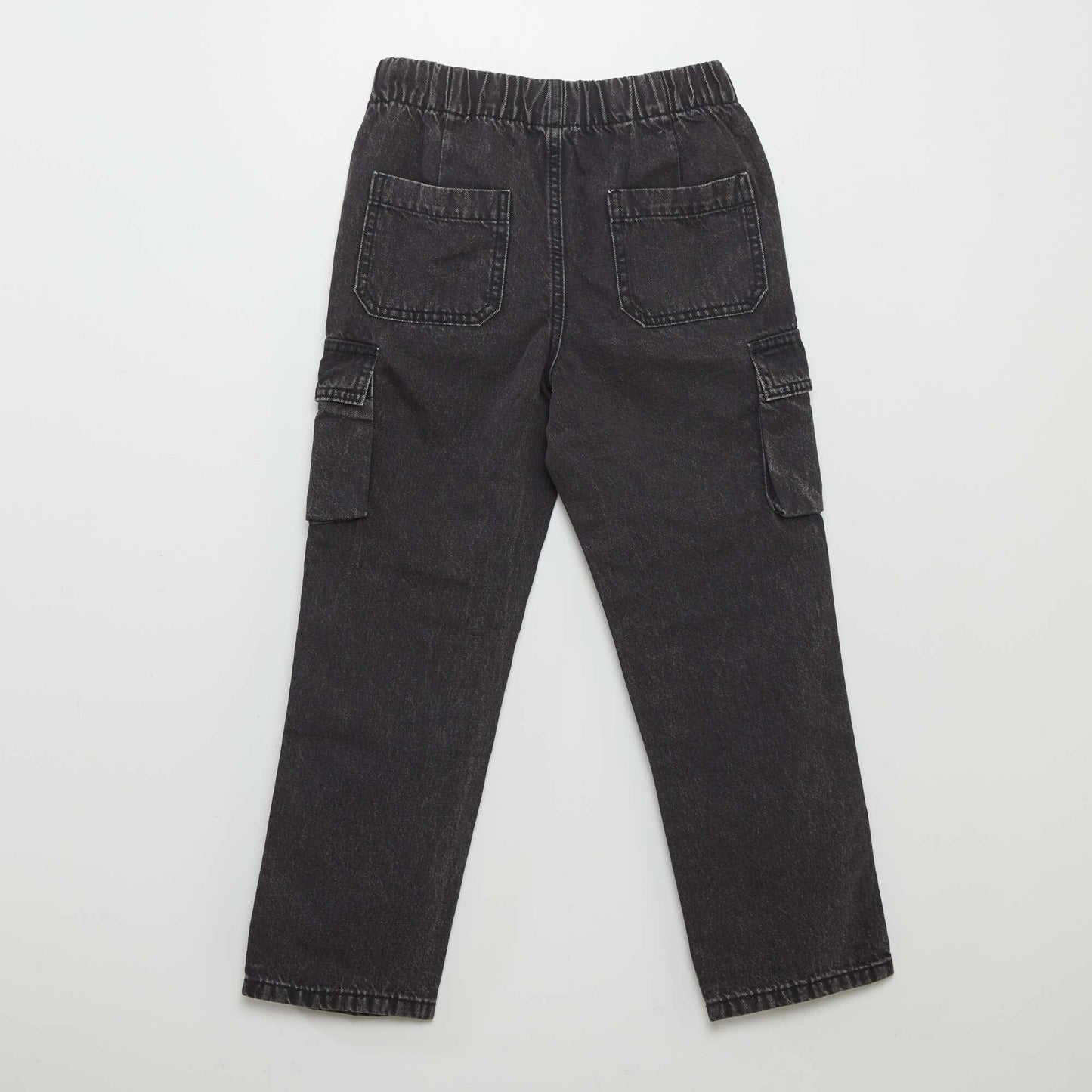 Straight-leg jeans with flap pockets GREY