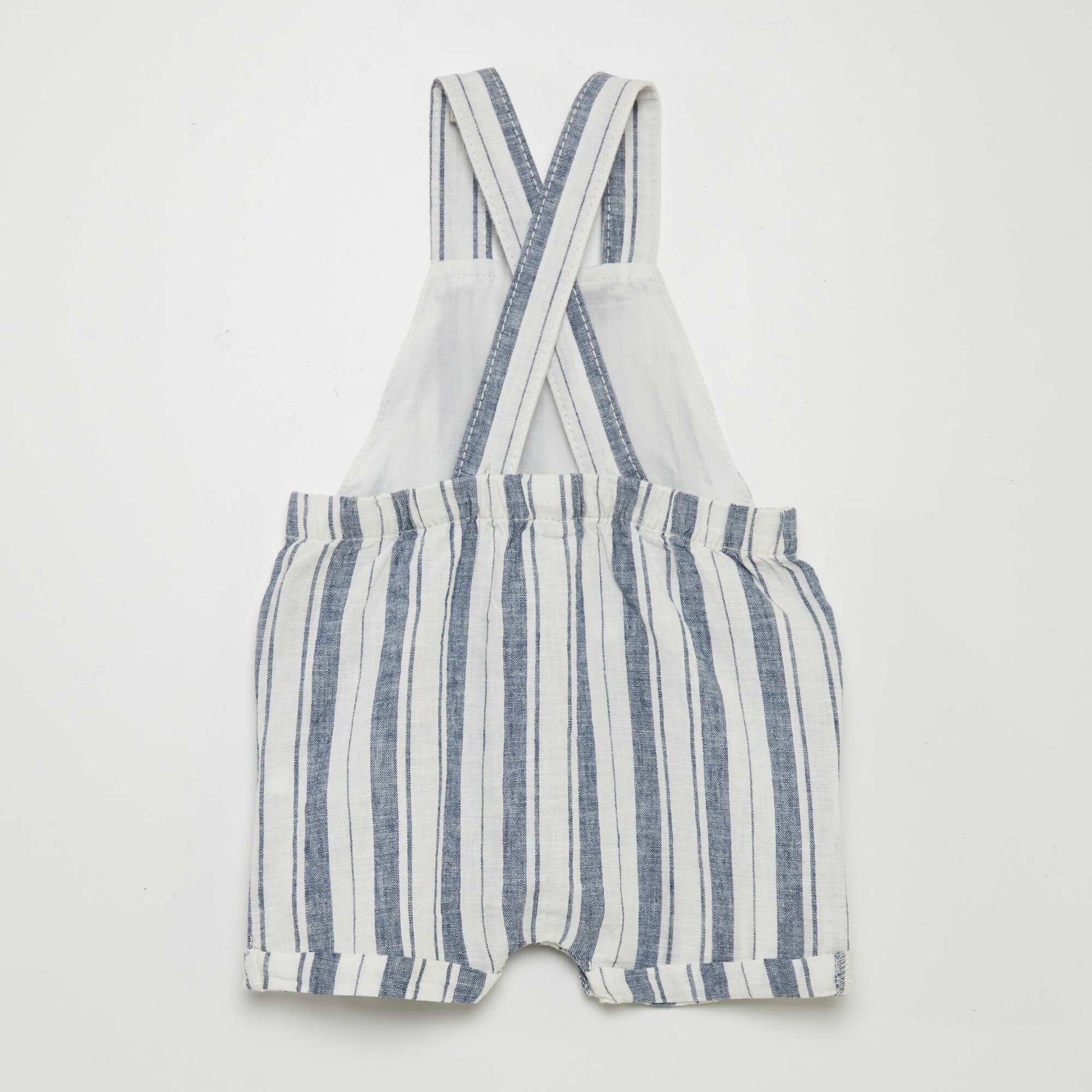 Linen-blend dungarees WHITE