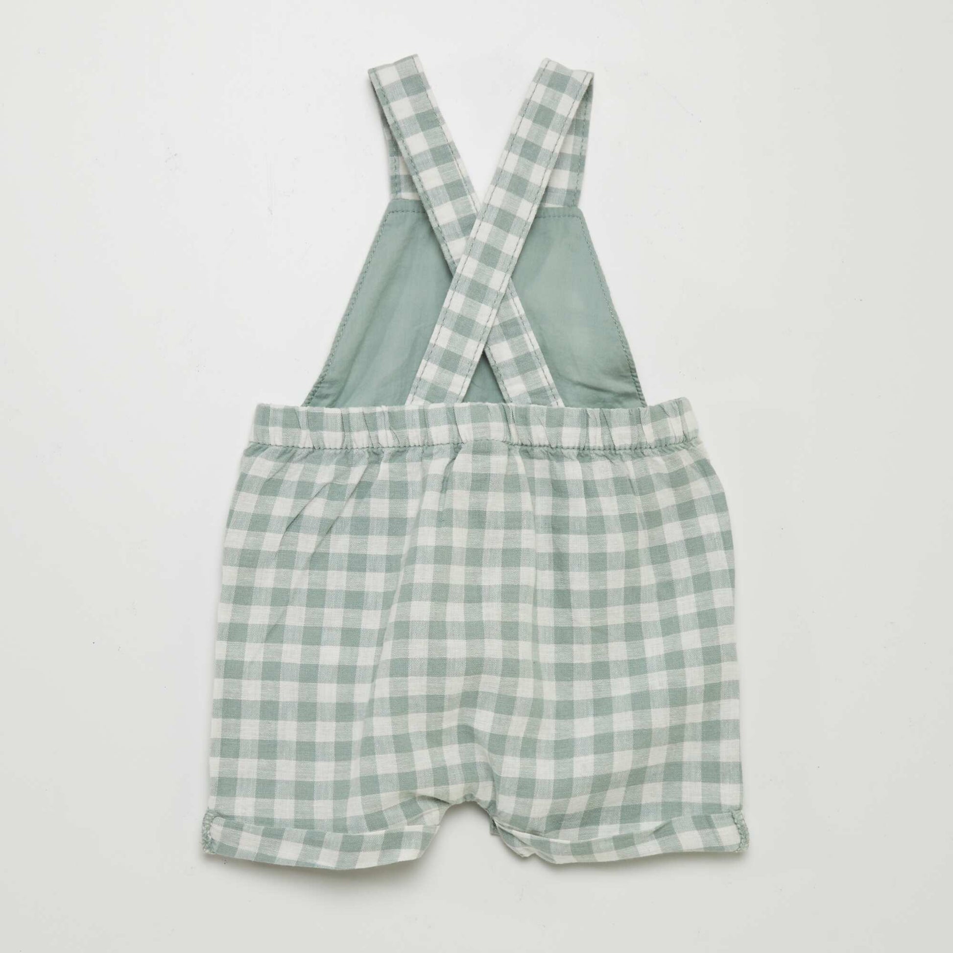 Linen-blend dungarees WHITE
