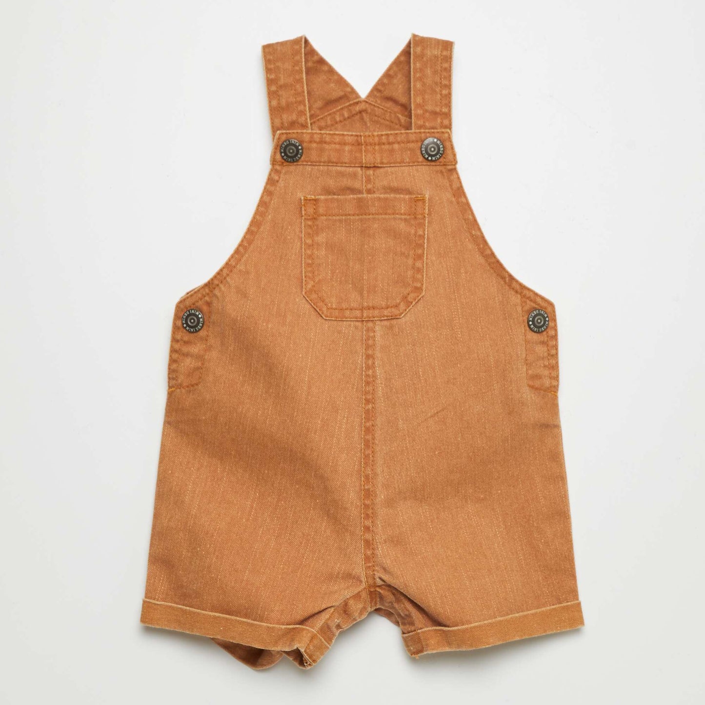 Short coloured denim dungarees ORANGE