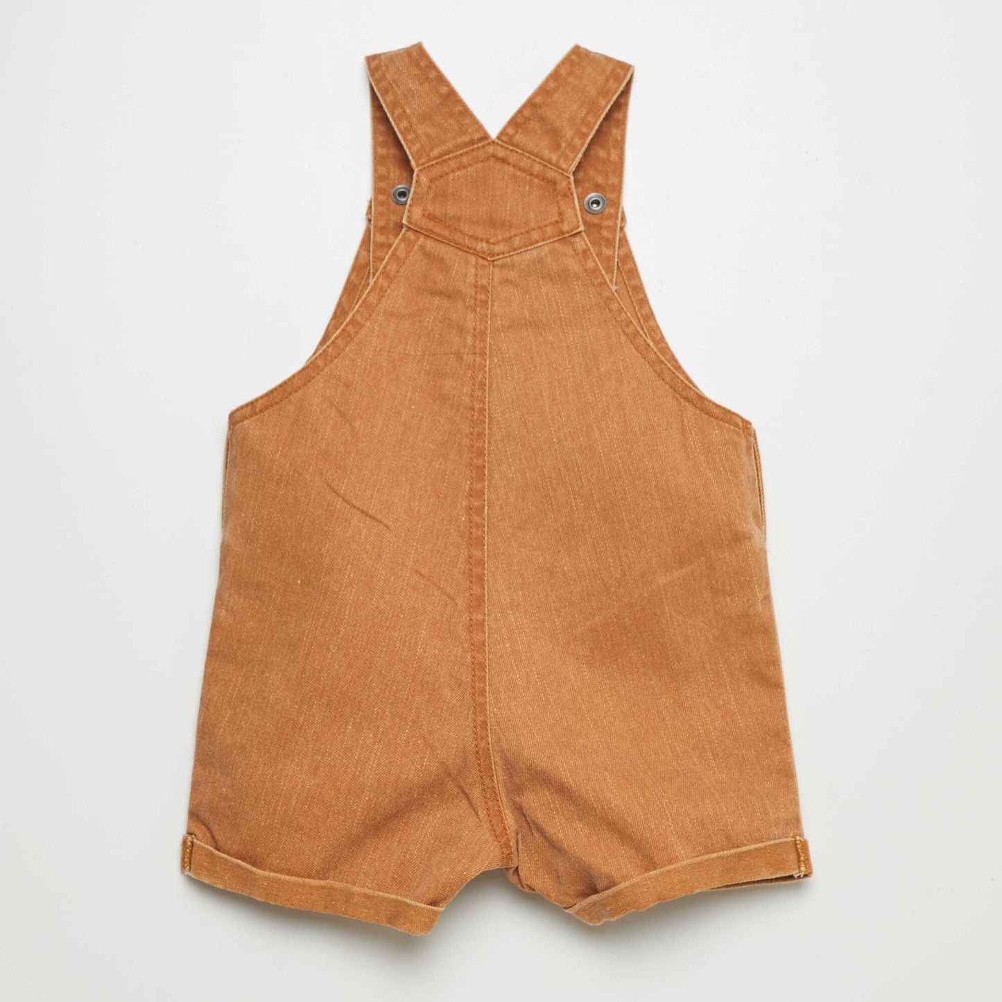 Short coloured denim dungarees ORANGE