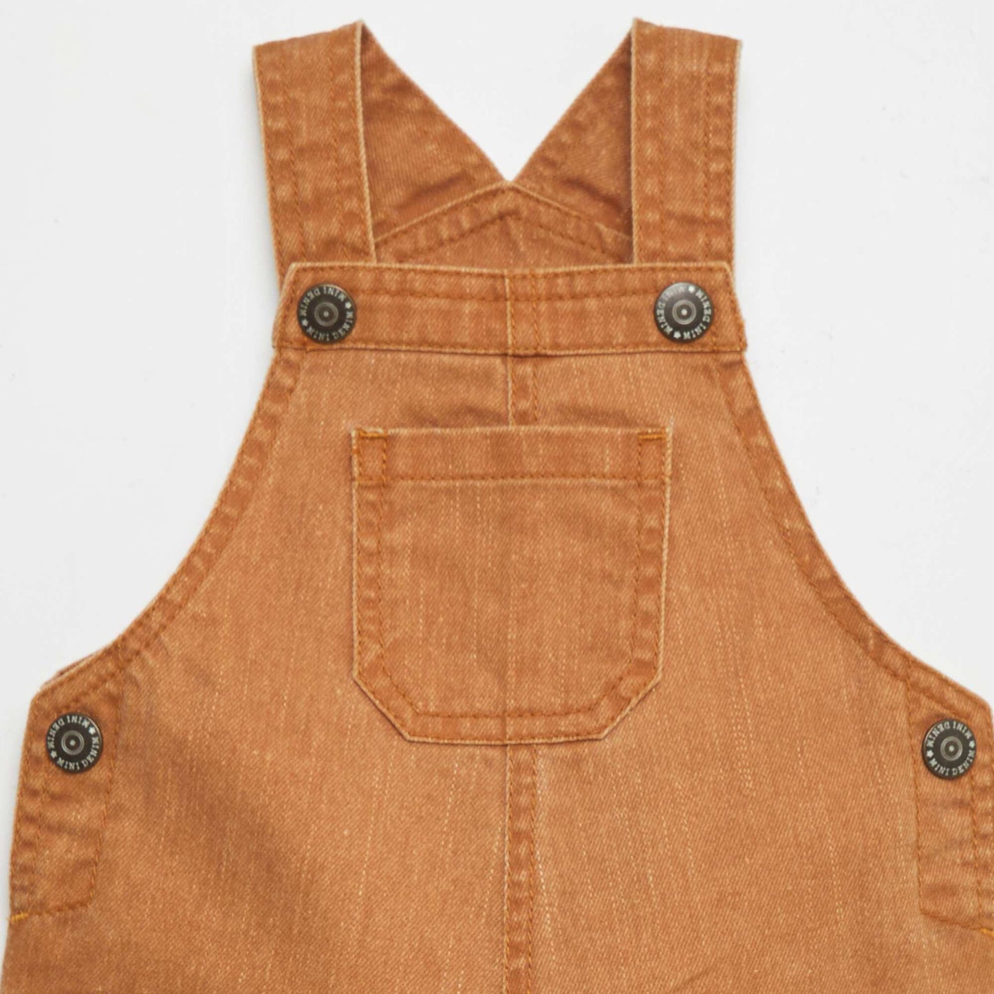 Short coloured denim dungarees ORANGE