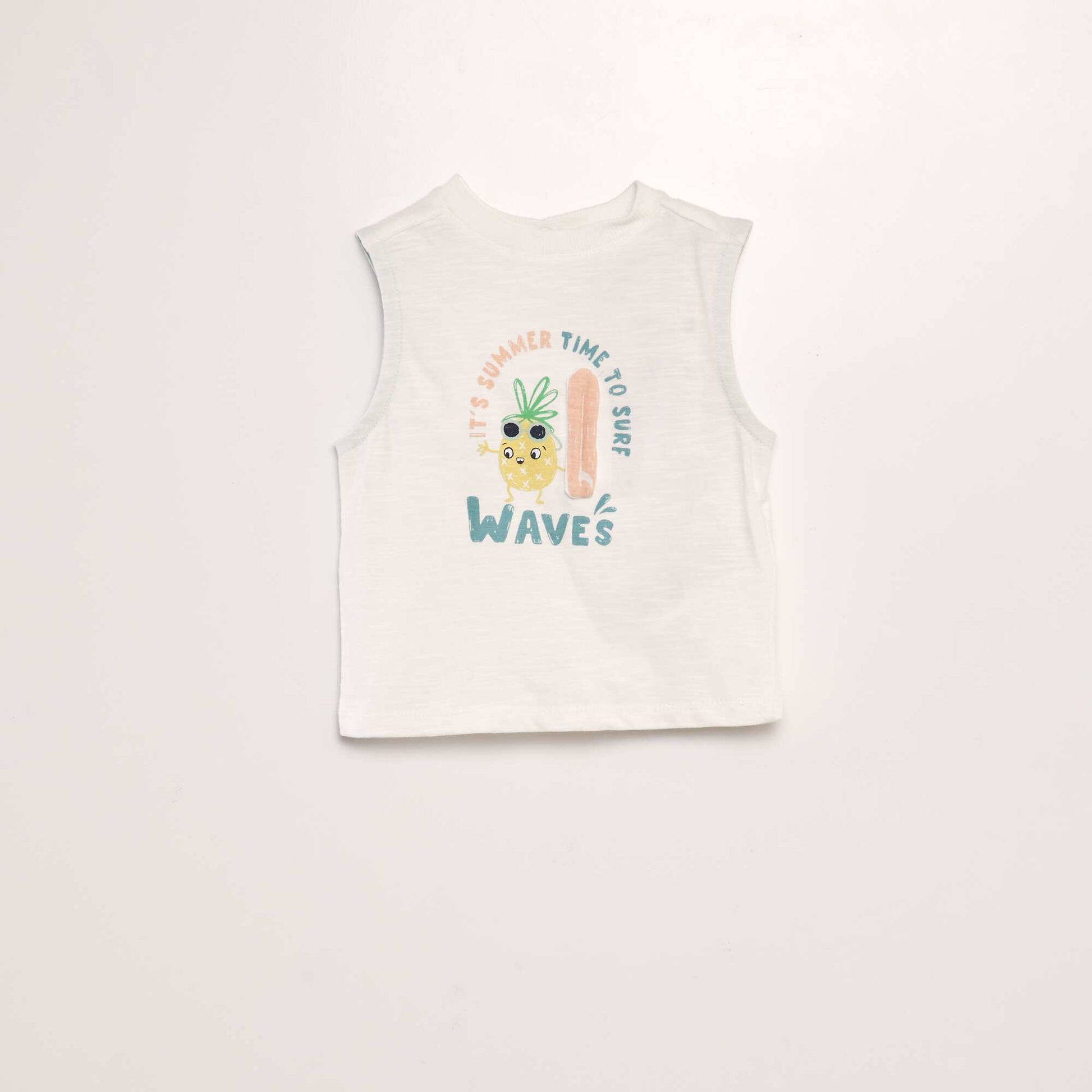 Jersey vest top with press-stud fastening at the back WHITE