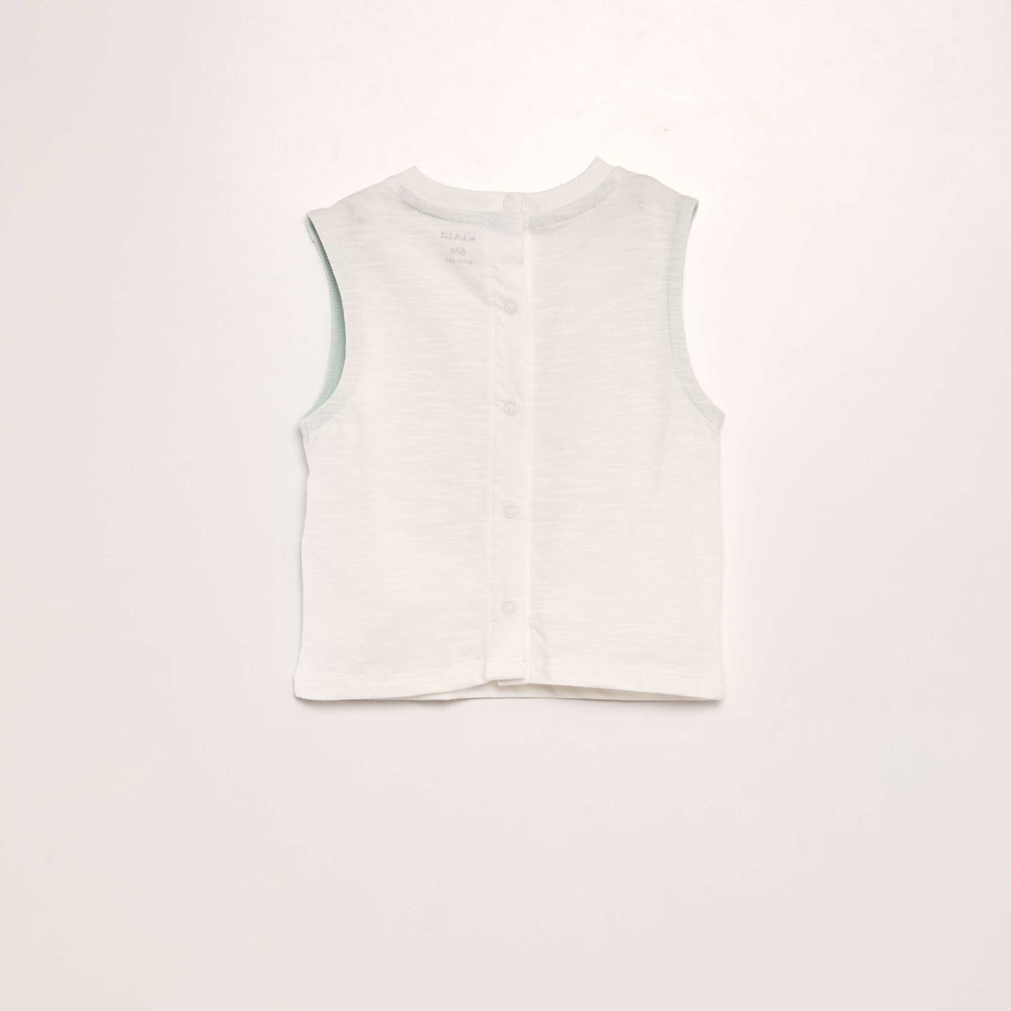 Jersey vest top with press-stud fastening at the back WHITE