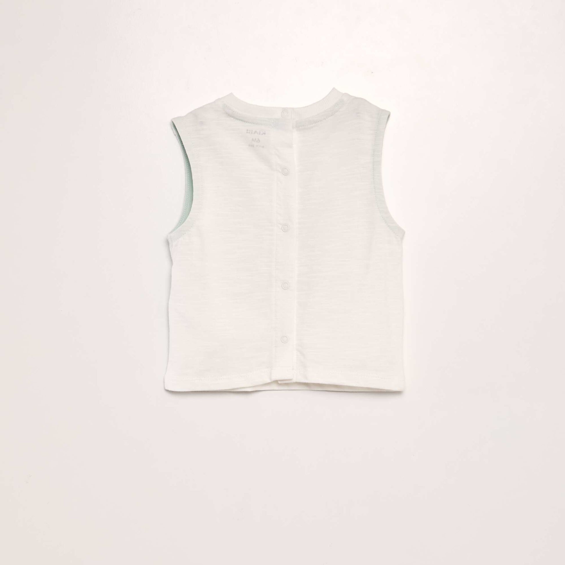 Jersey vest top with press-stud fastening at the back WHITE