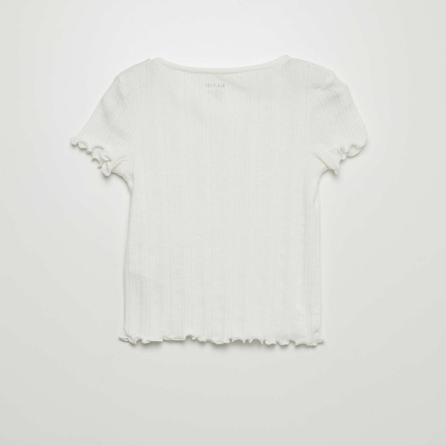 Pointelle knit T-shirt WHITE