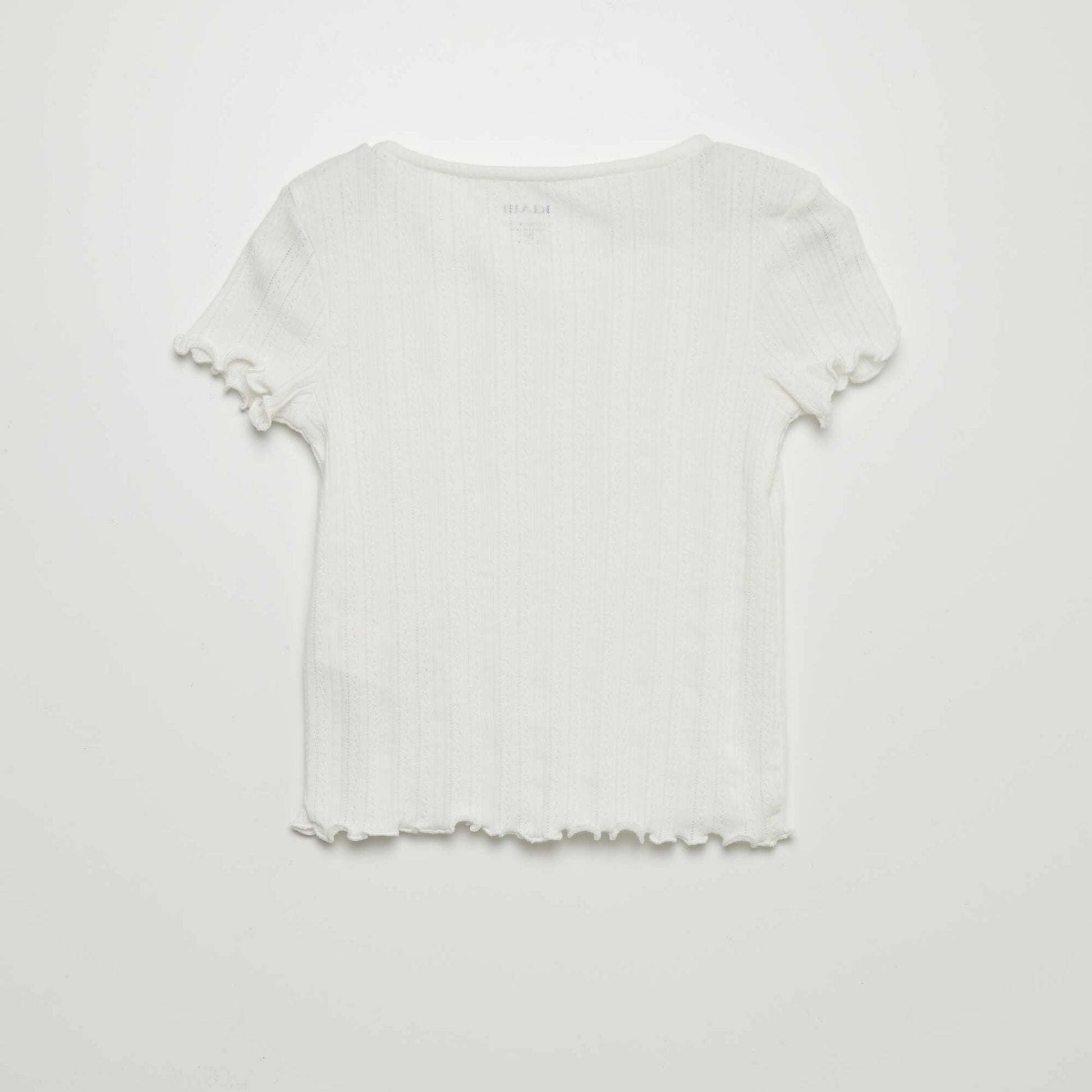 Pointelle knit T-shirt WHITE