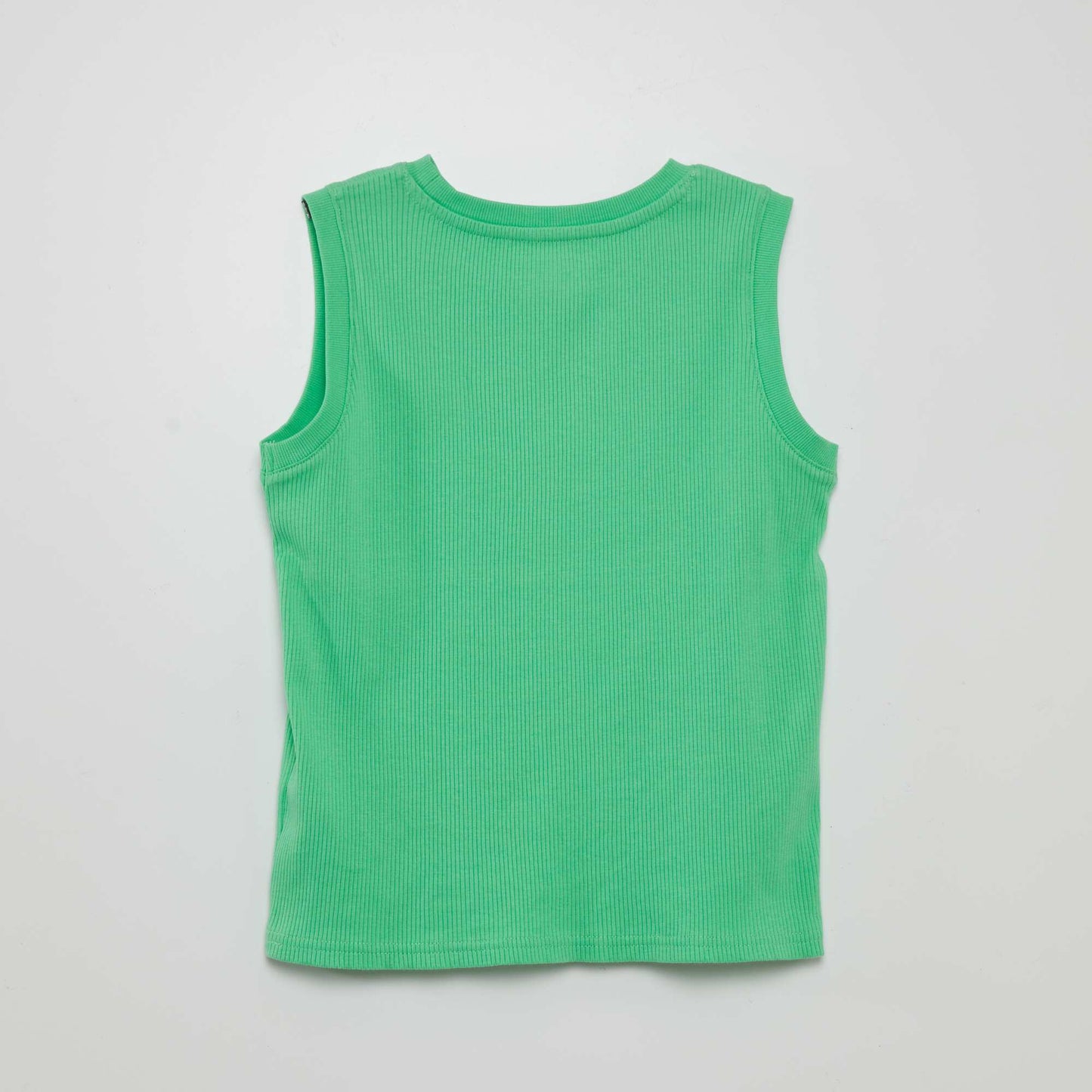 Printed ribbed vest top GREEN