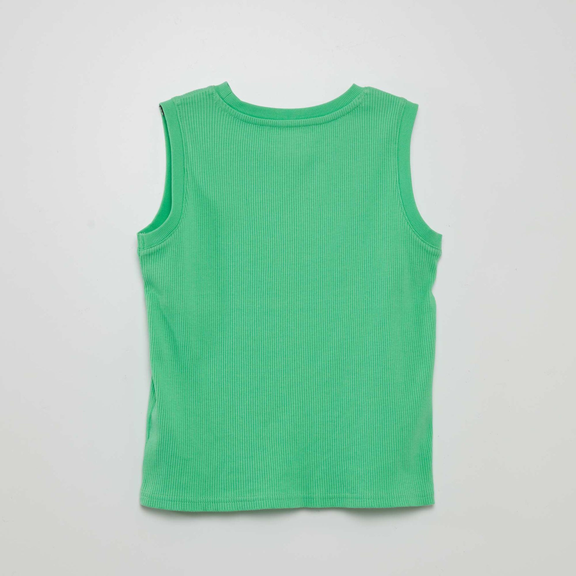 Printed ribbed vest top GREEN