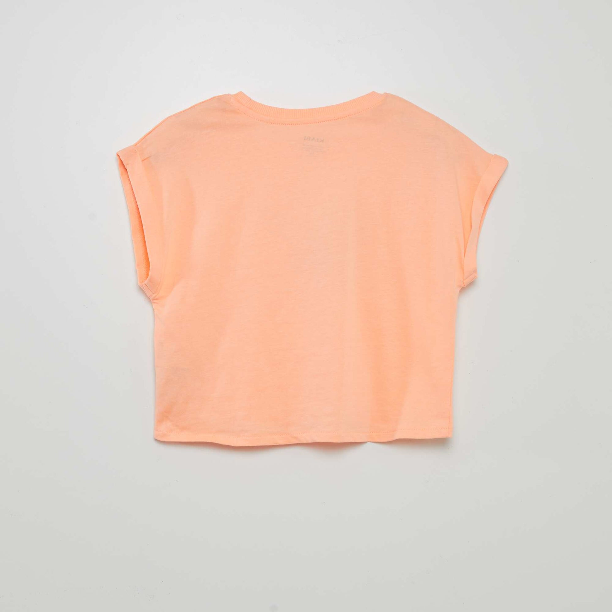 Jersey T-shirt with turn-up sleeves ORANGE