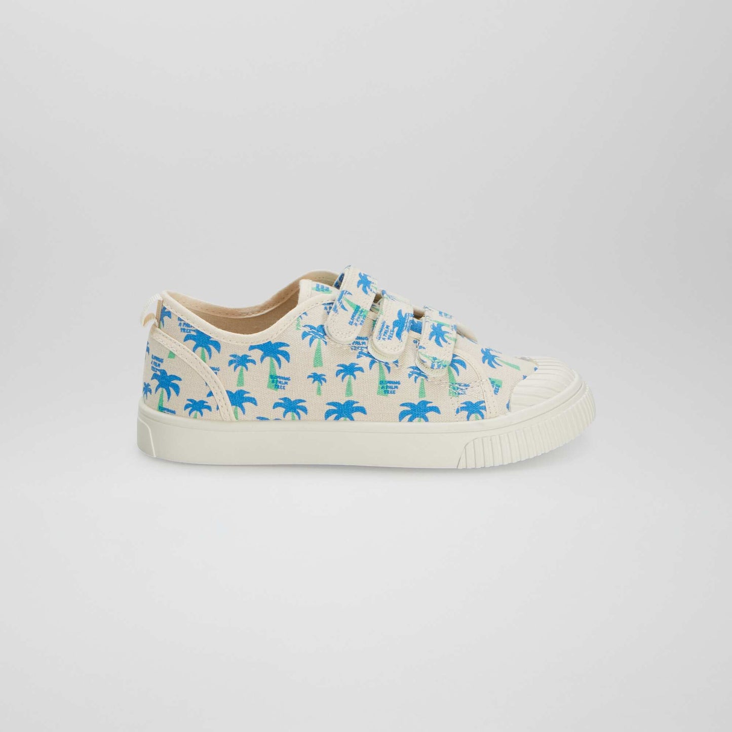 Low-top printed canvas trainers WHITE