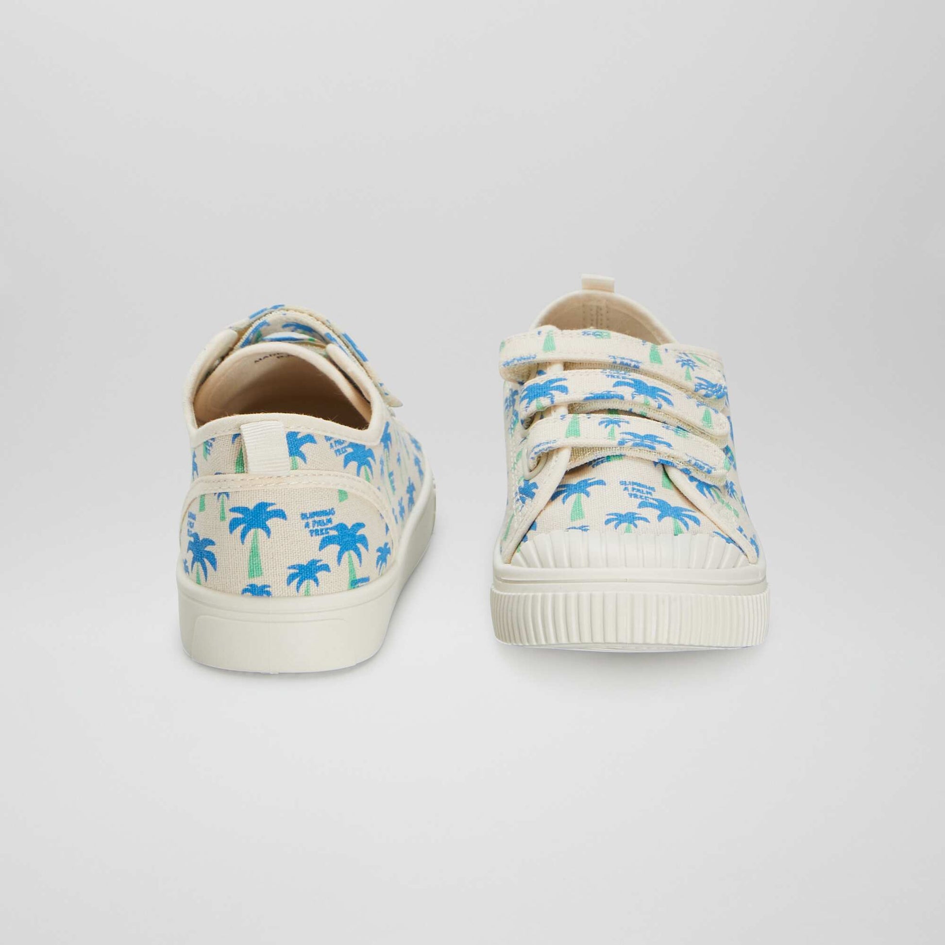 Low-top printed canvas trainers WHITE