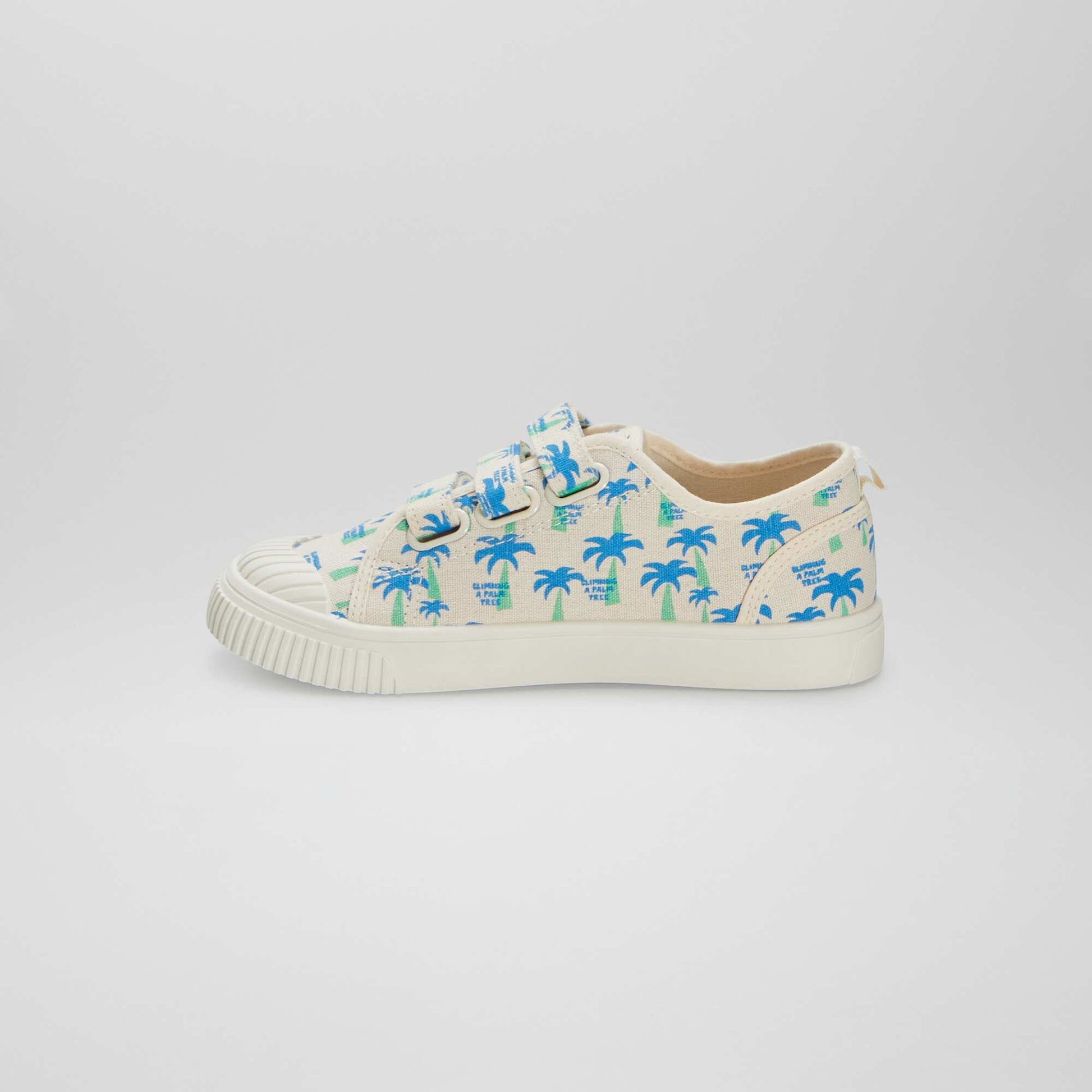 Low-top printed canvas trainers WHITE