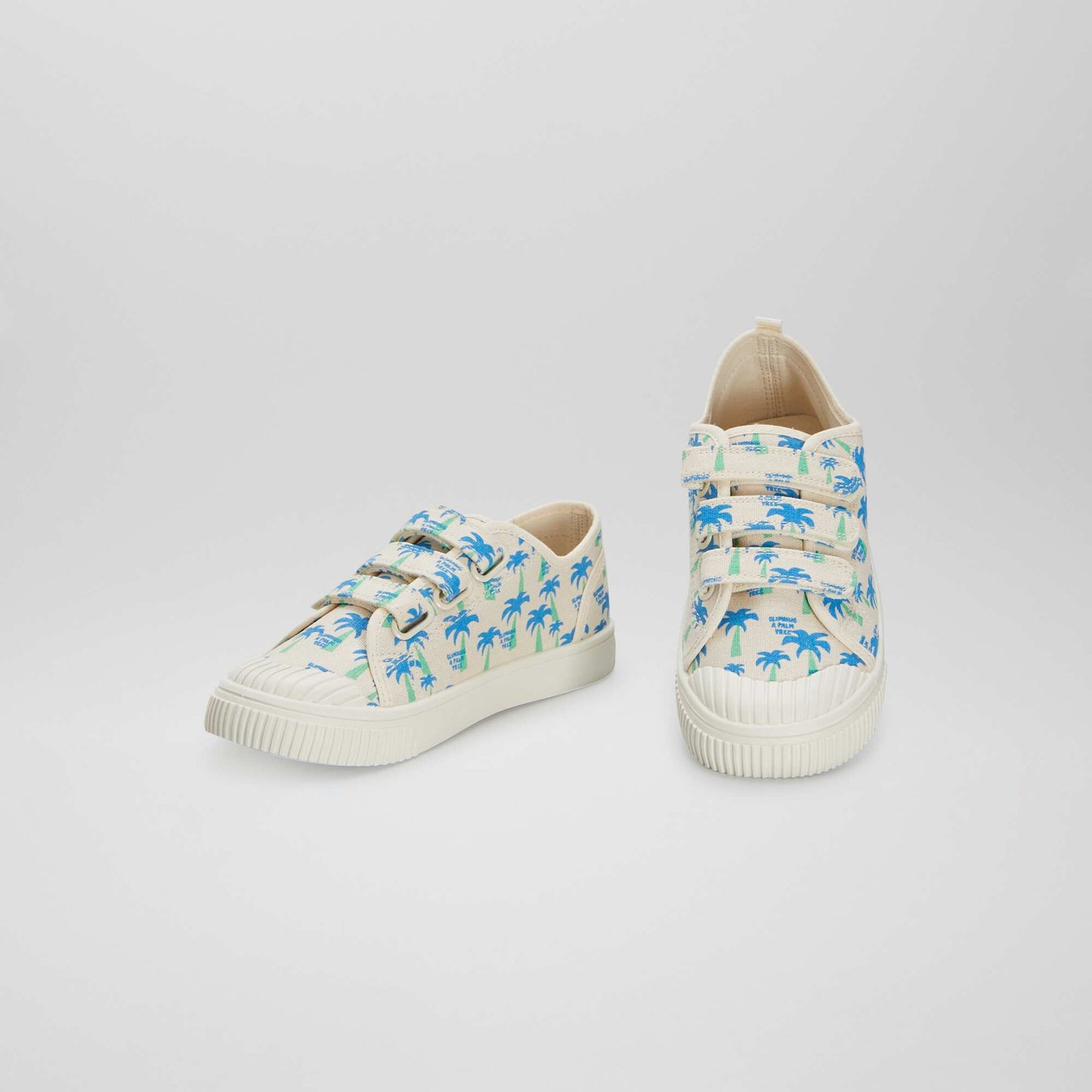 Low-top printed canvas trainers WHITE