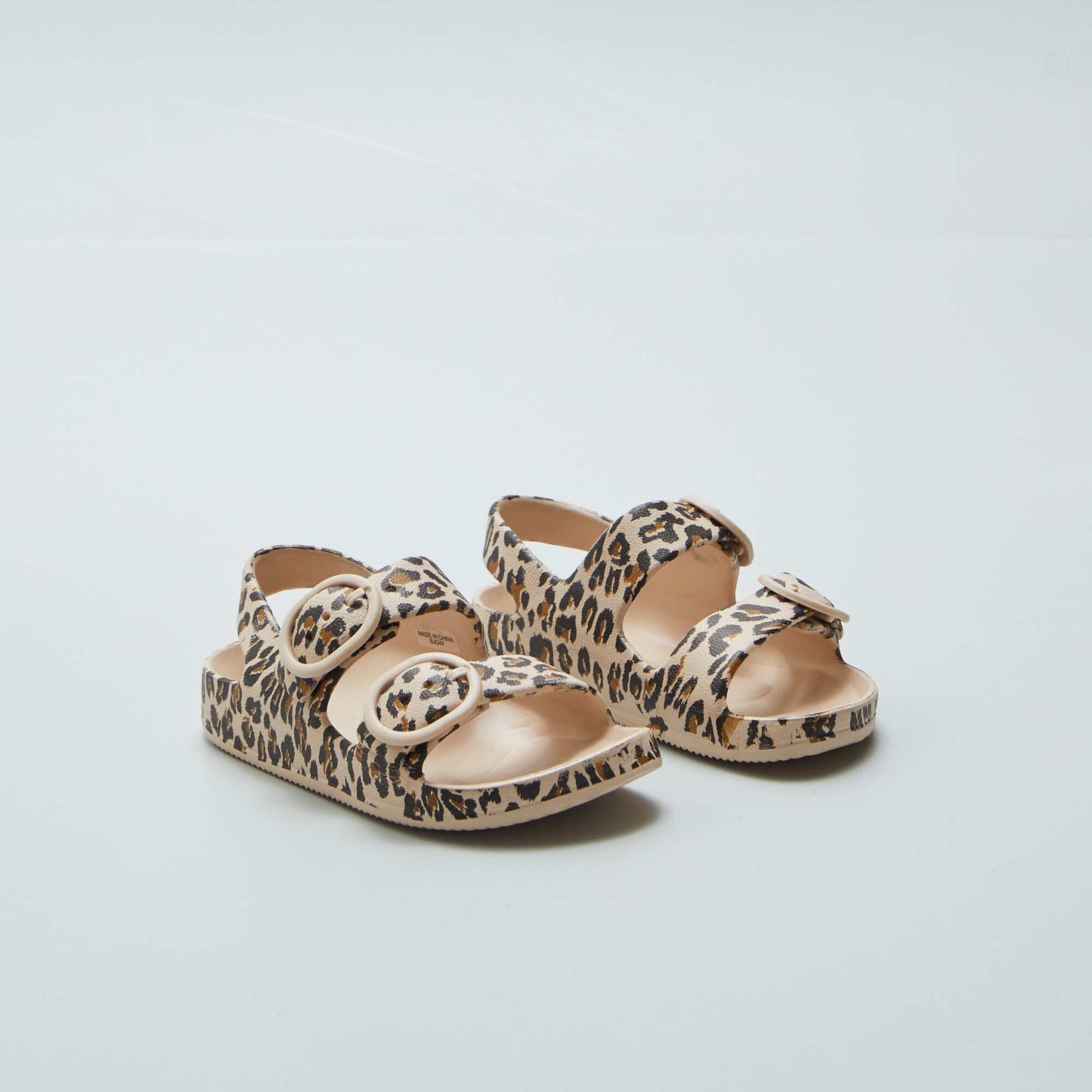 Printed double-strap sandals BEIGE