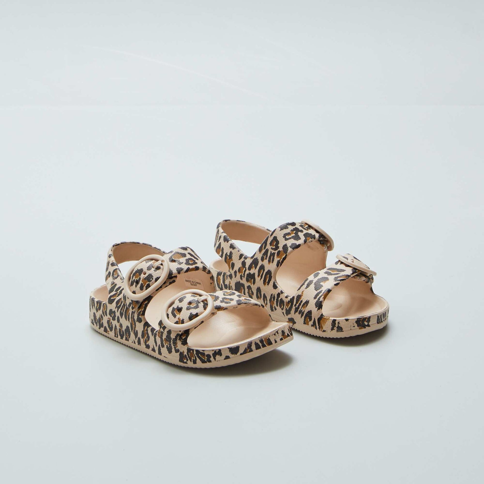 Printed double-strap sandals BEIGE