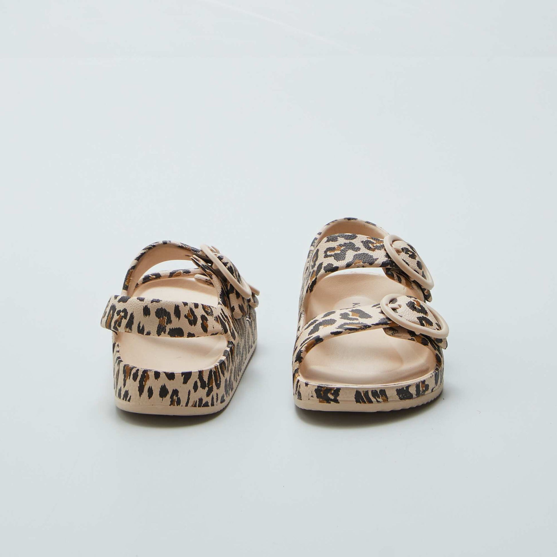Printed double-strap sandals BEIGE