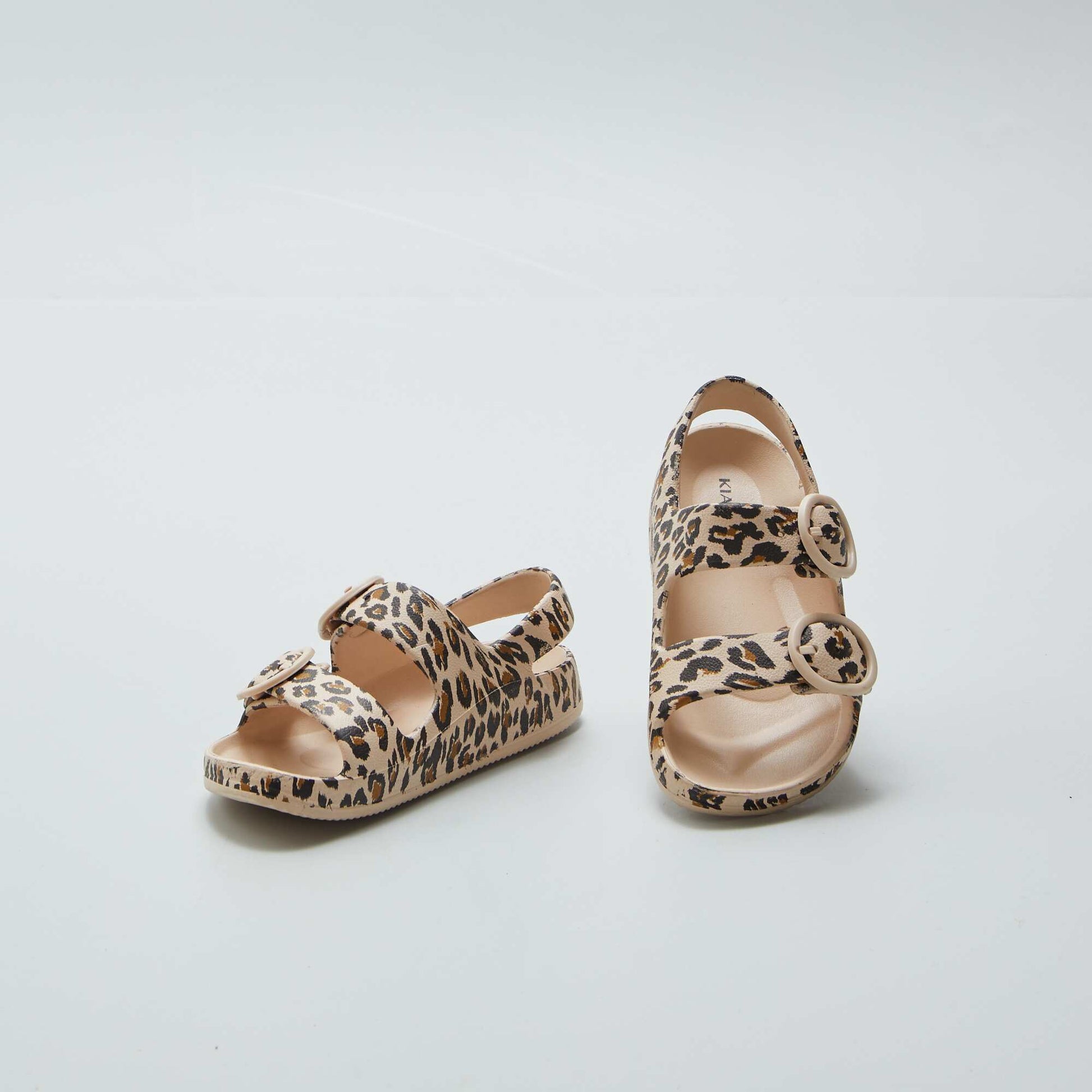 Printed double-strap sandals BEIGE