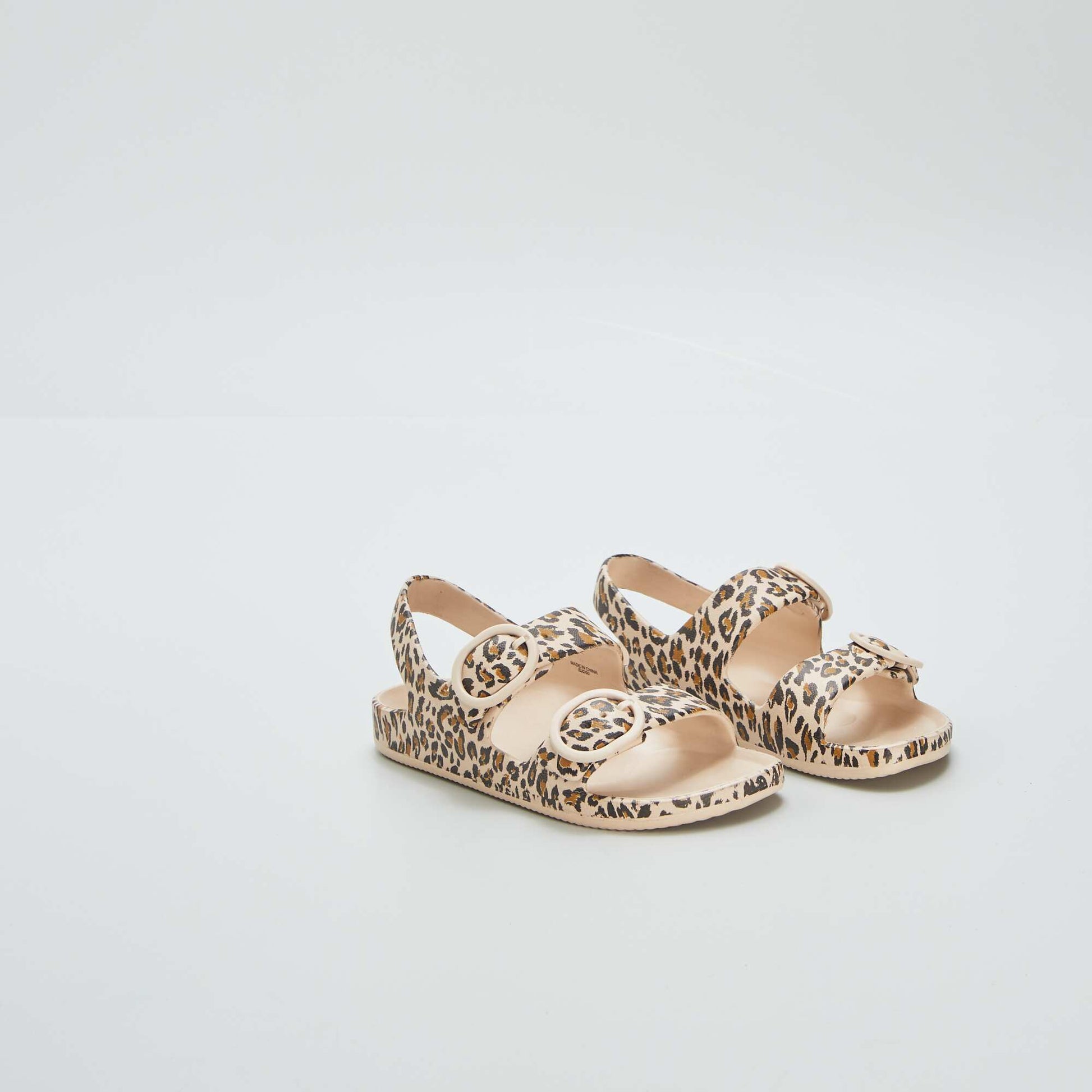 Printed double-strap sandals BEIGE