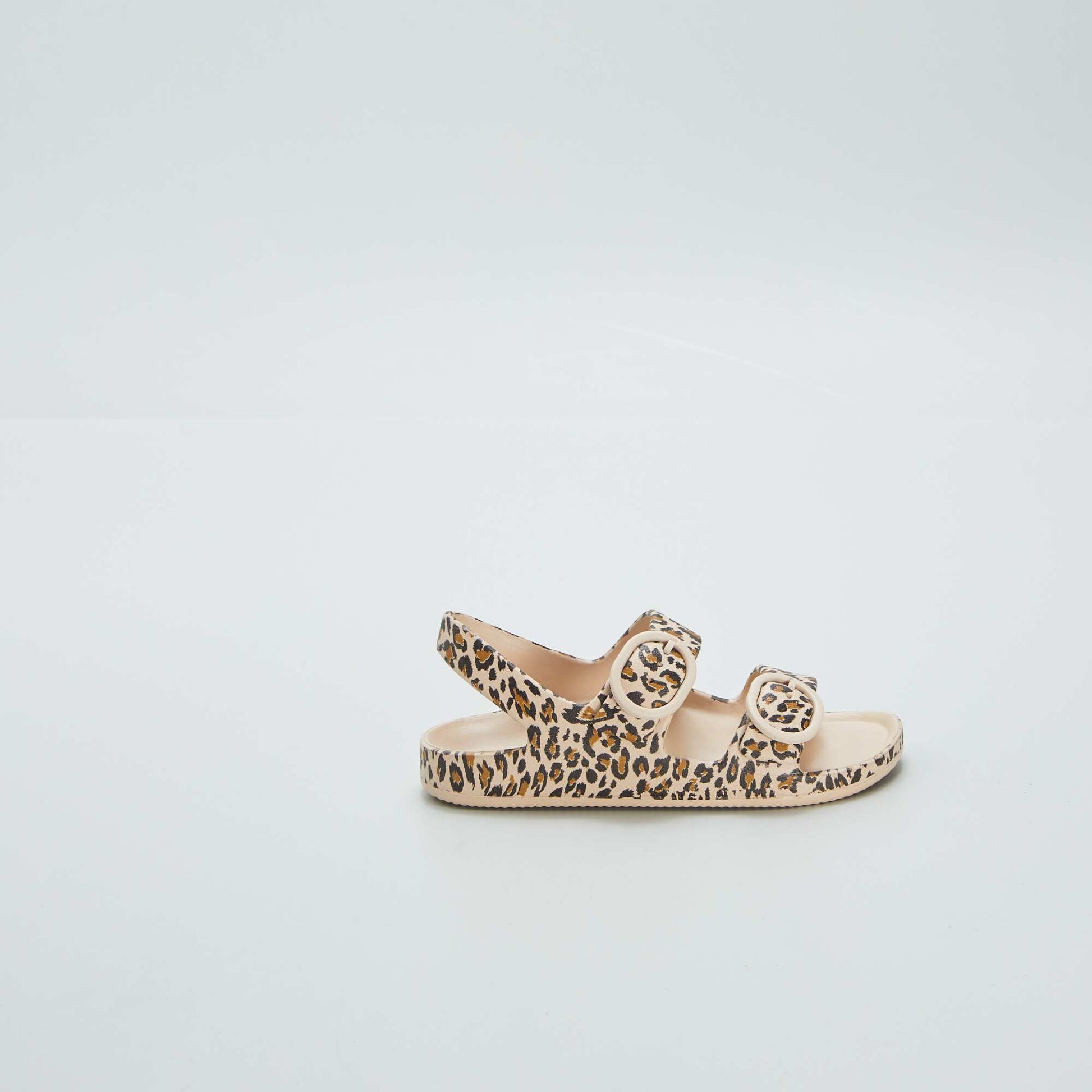 Printed double-strap sandals BEIGE