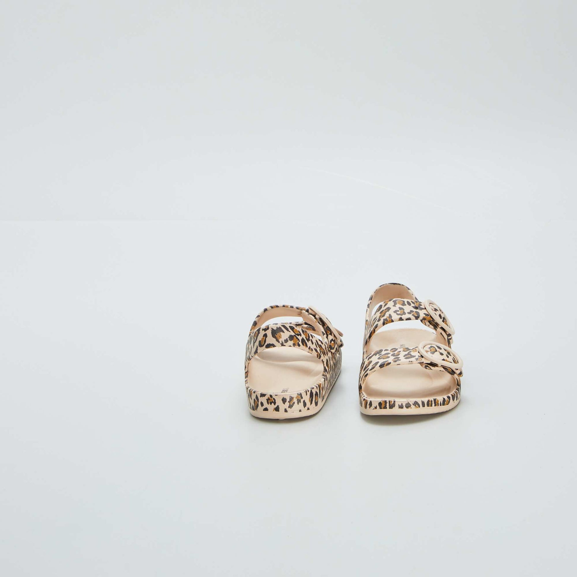 Printed double-strap sandals BEIGE