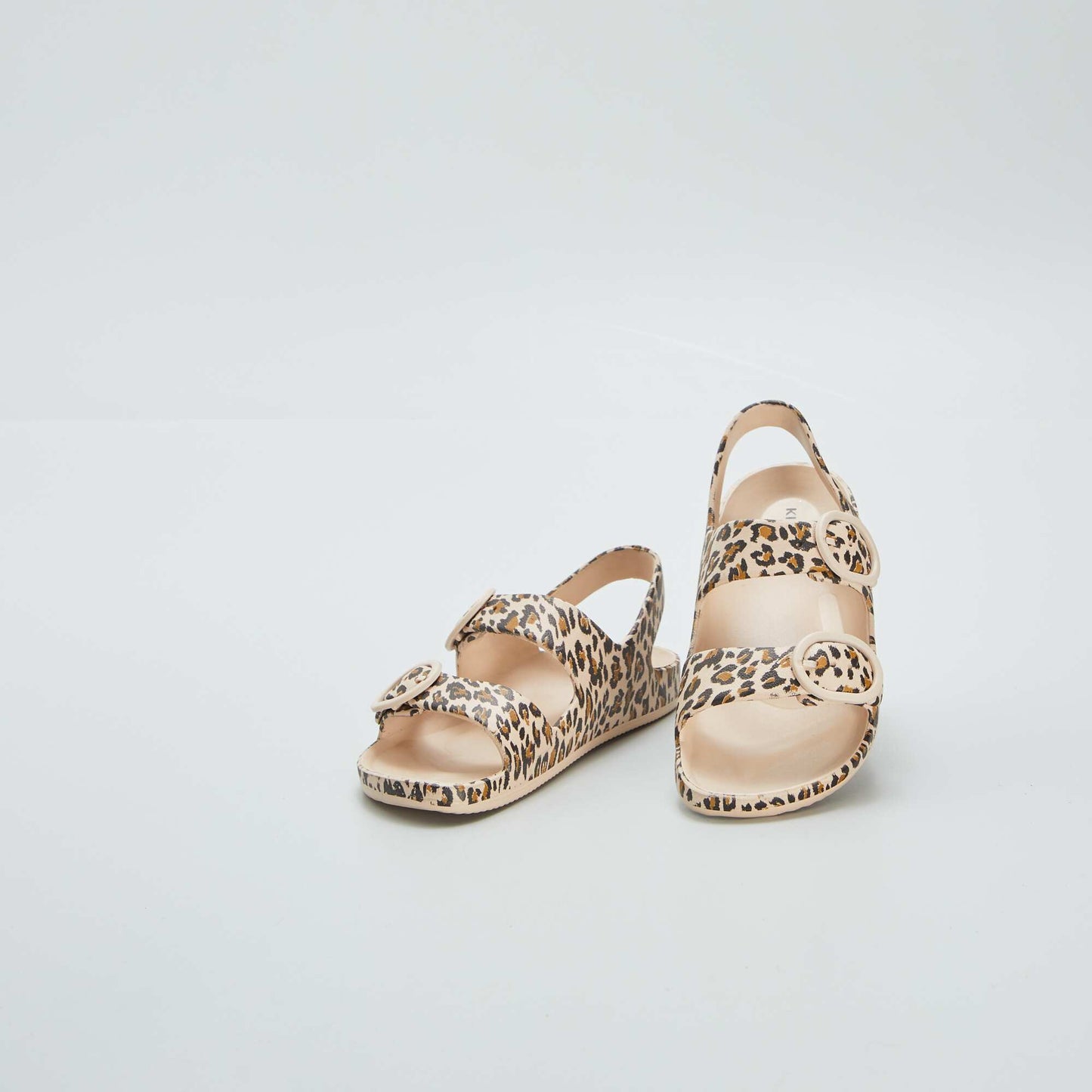 Printed double-strap sandals BEIGE