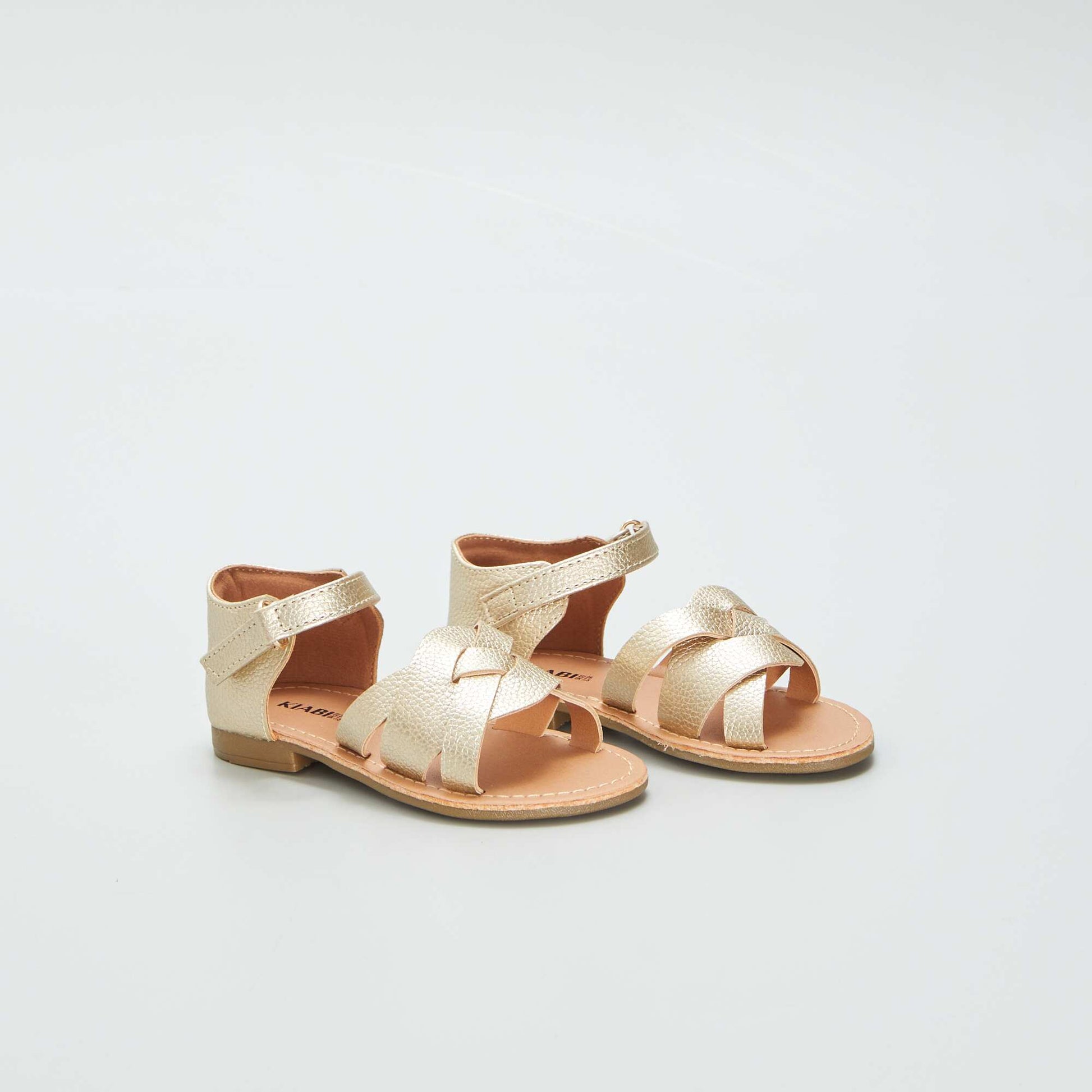 Sandals with crossover straps YELLOW