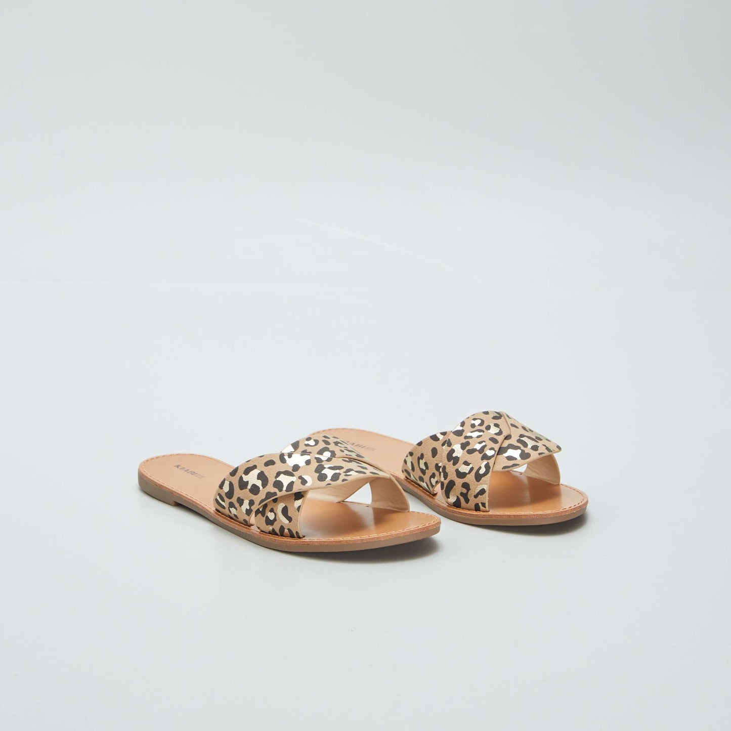 Leopard print sandals BROWN