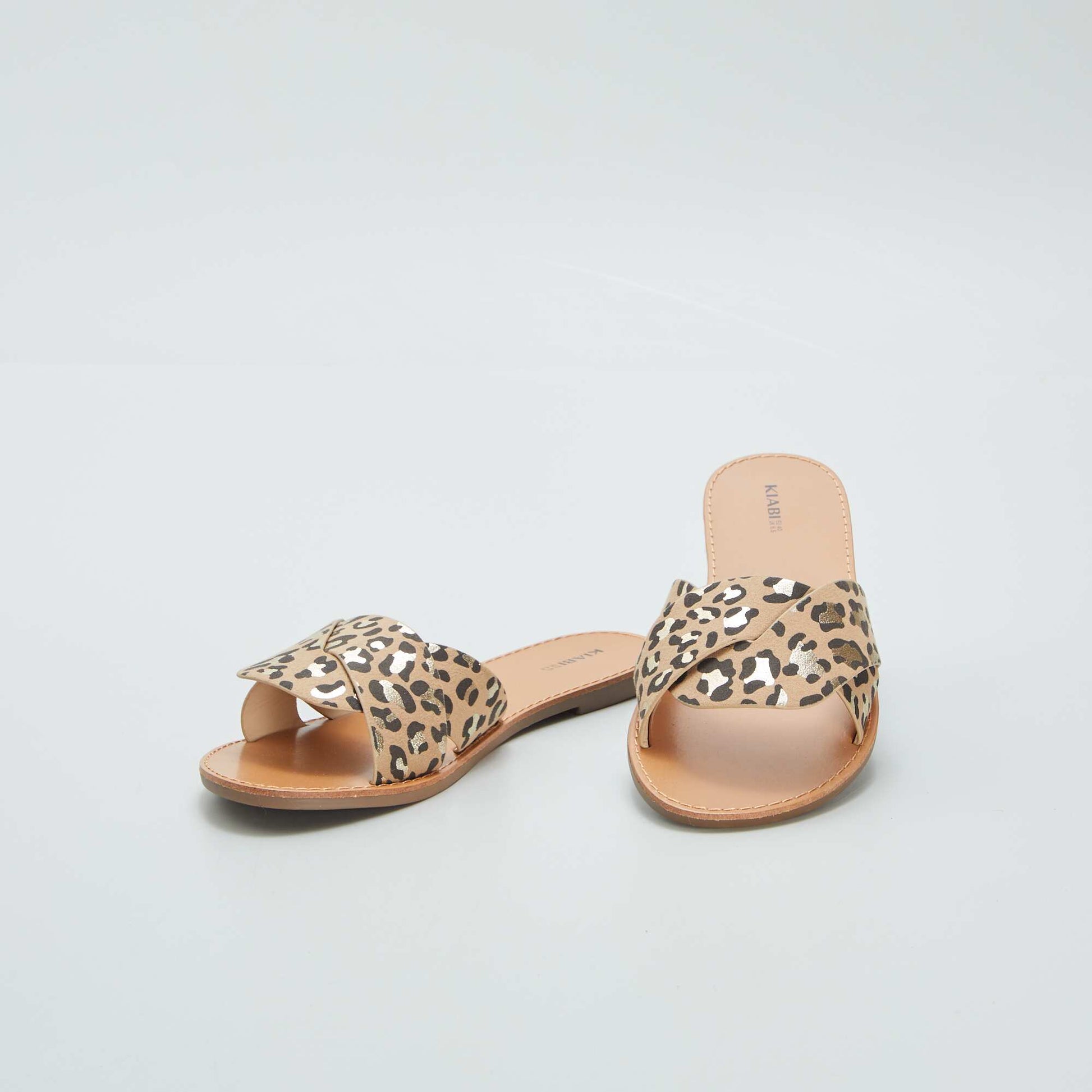 Leopard print sandals BROWN