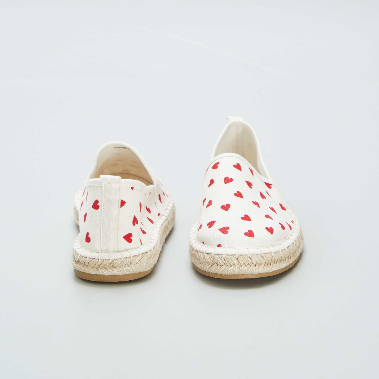 Heart print canvas espadrilles RED