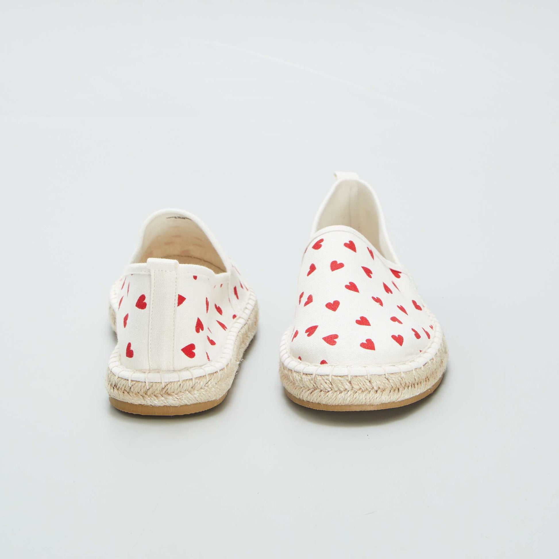Heart print canvas espadrilles RED