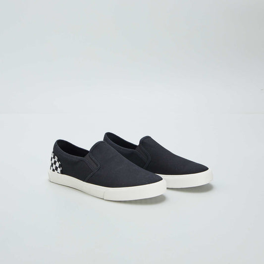 Slip-on trainers with inset BLACK