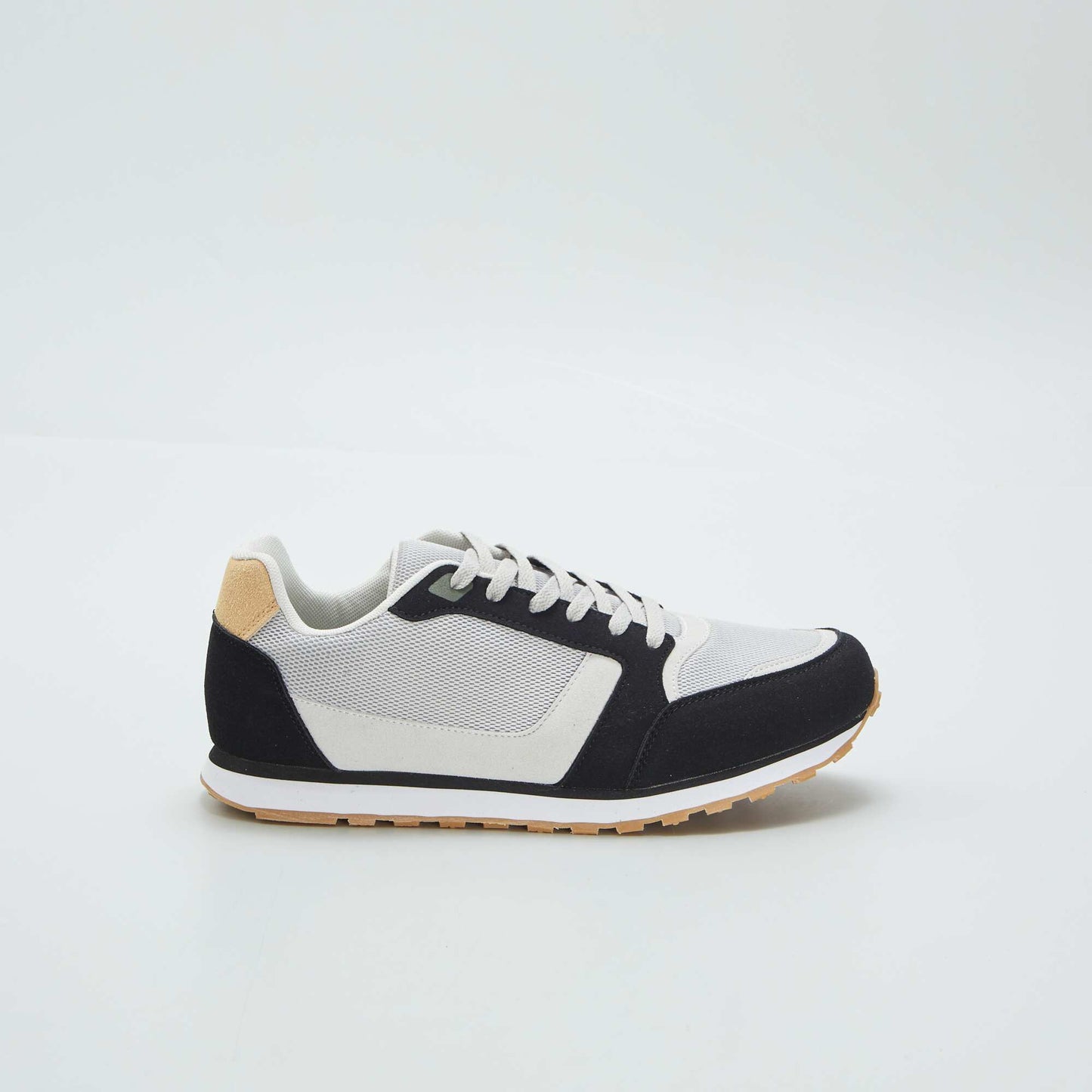 Retro three-tone running trainers BLACK