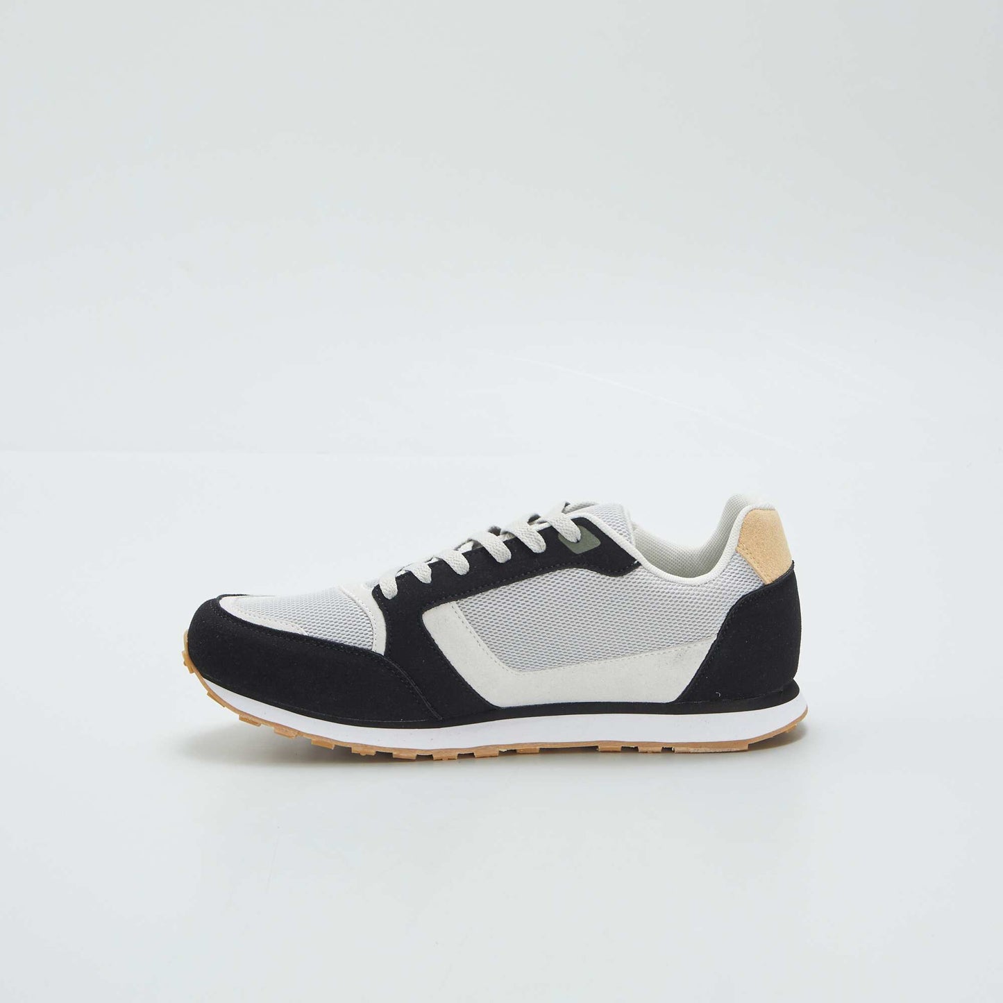 Retro three-tone running trainers BLACK