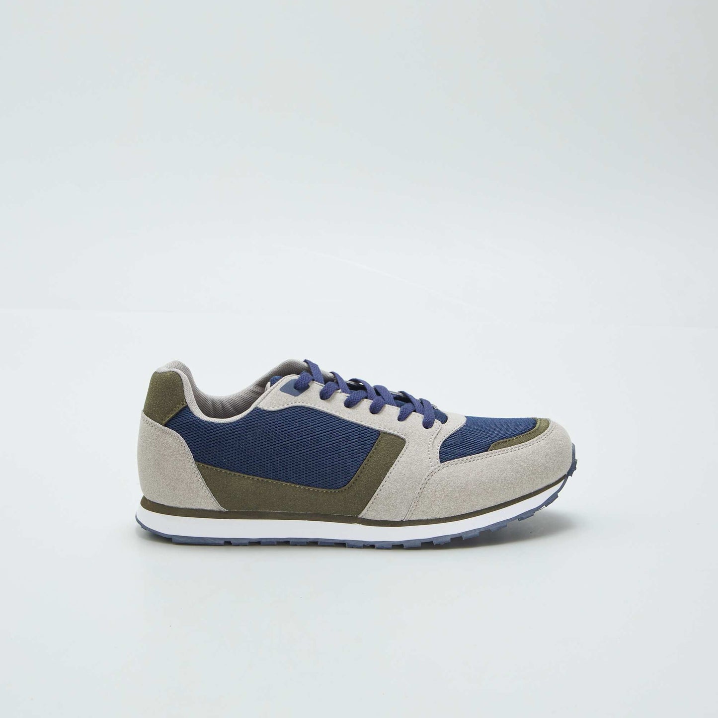 Retro three-tone running trainers KHAKI