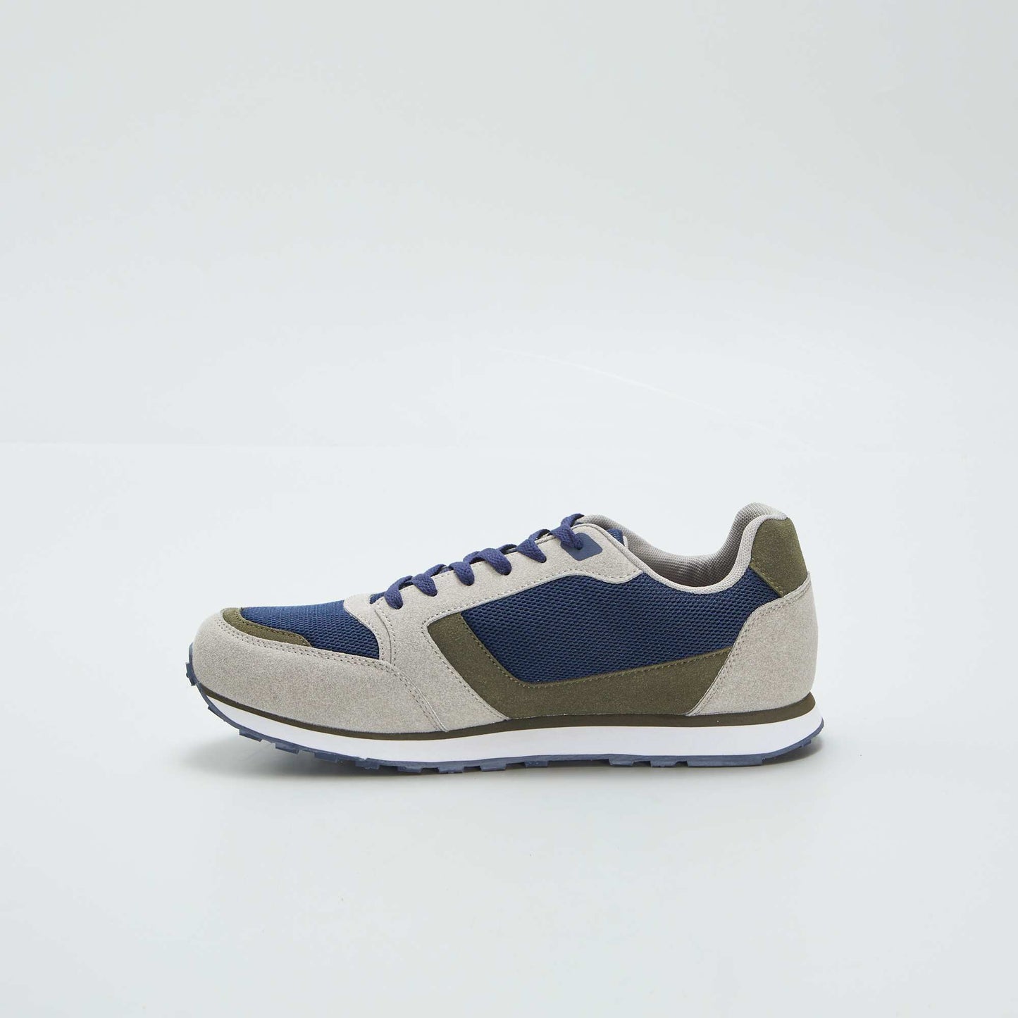 Retro three-tone running trainers KHAKI