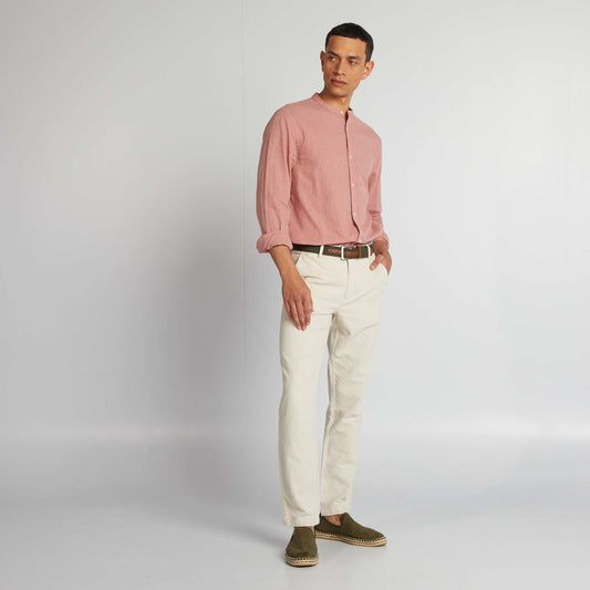 Slim-fit linen-blend chinos BEIGE