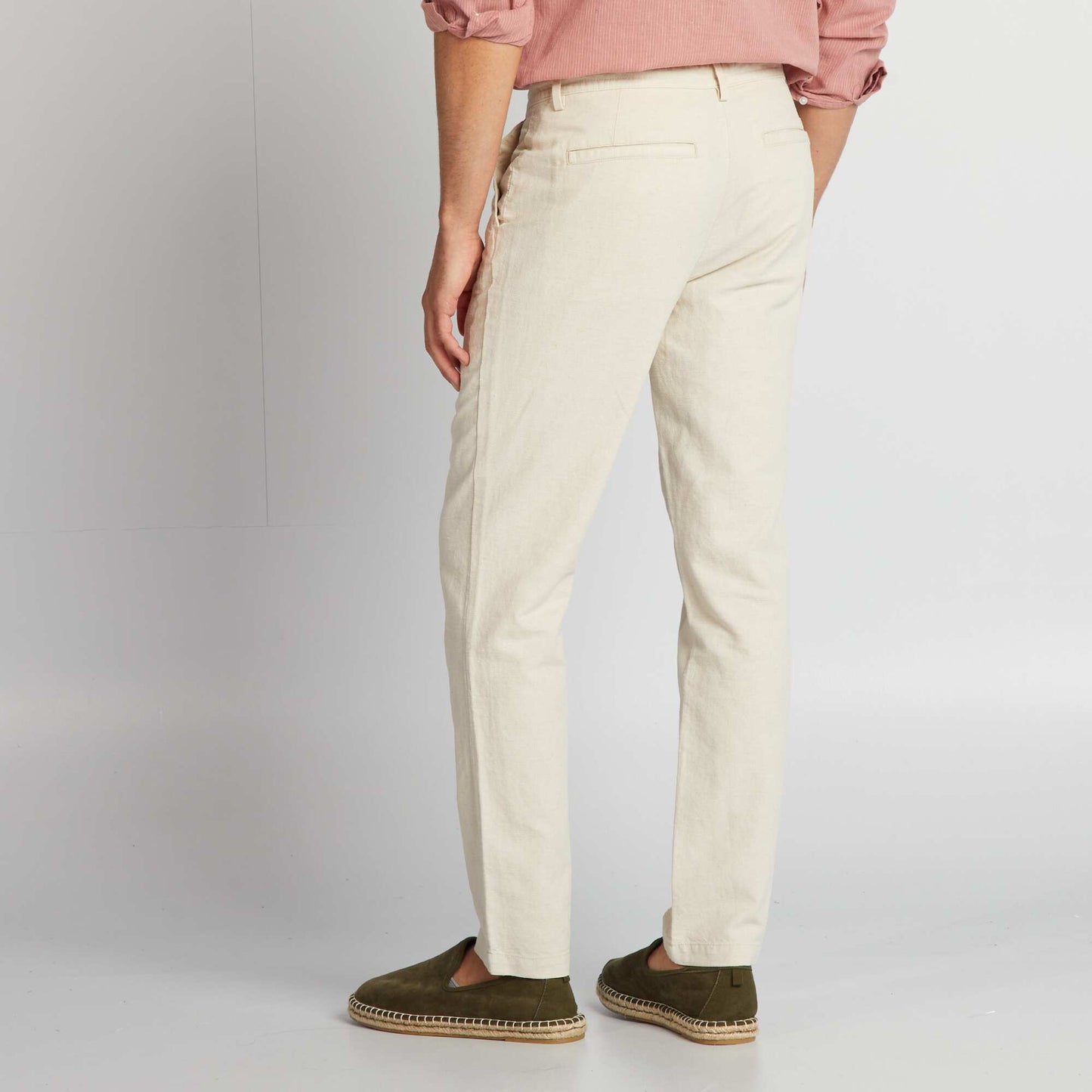 Slim-fit linen-blend chinos BEIGE