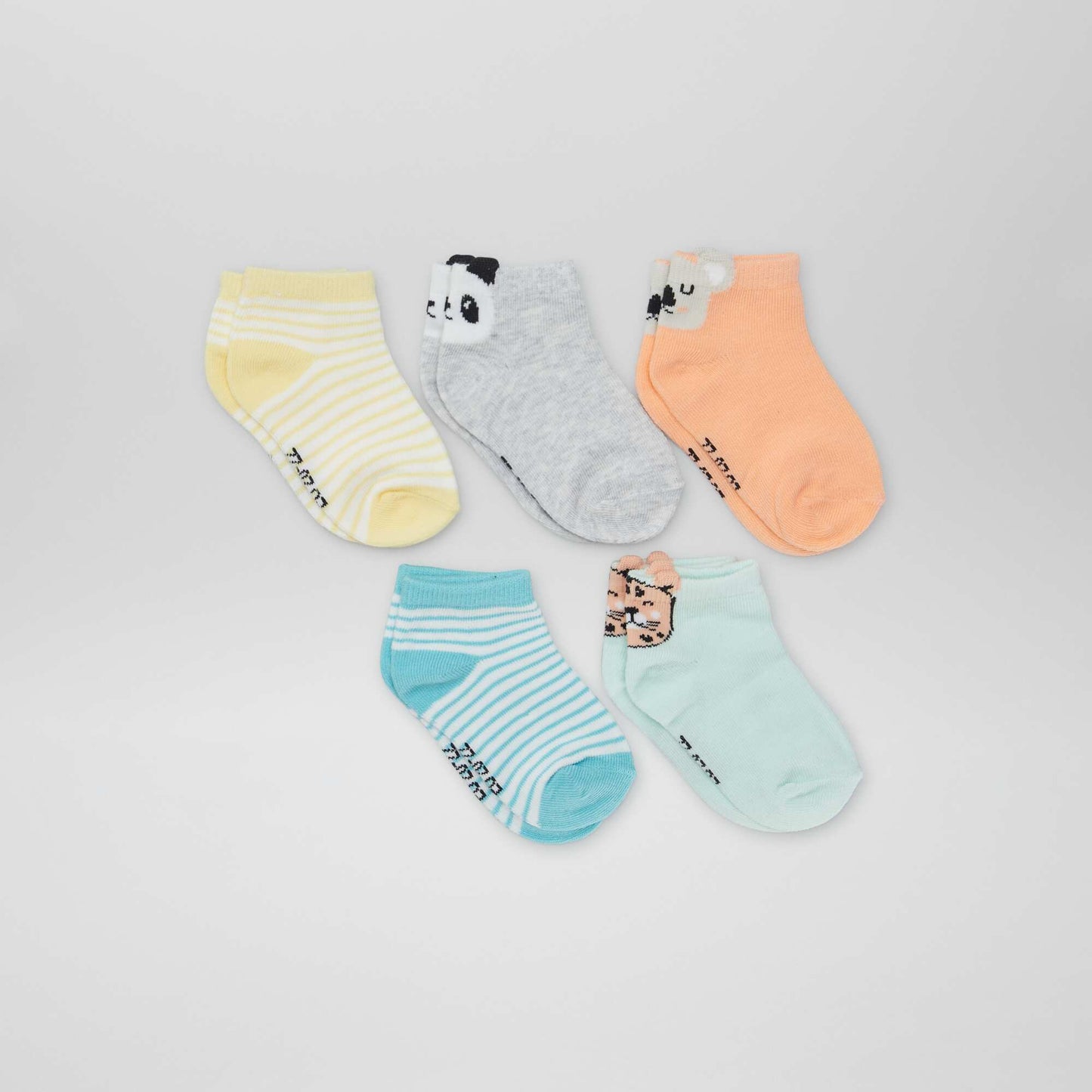 Pack of 5 pairs of invisible socks ORANGE