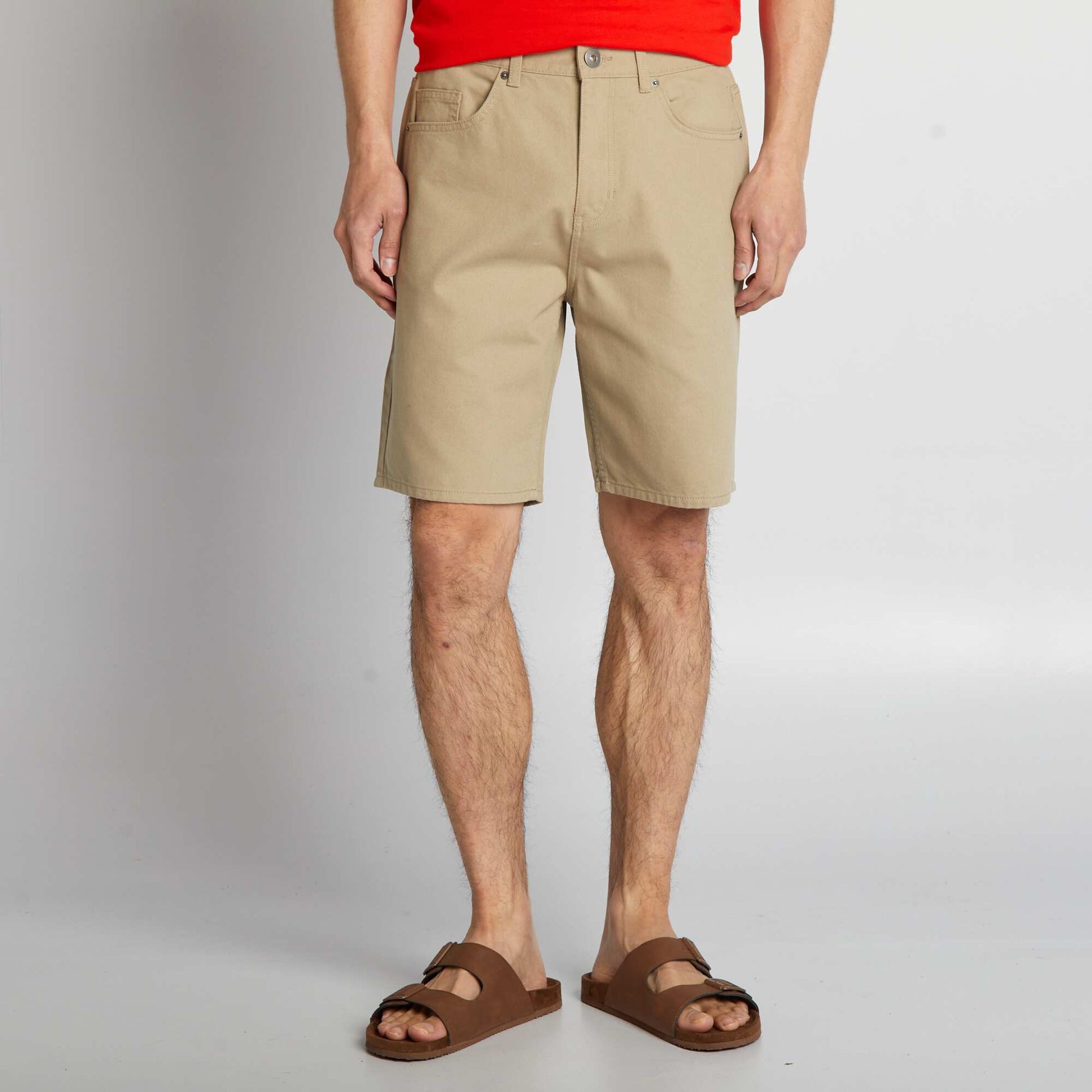 5-pocket denim Bermuda shorts BEIGE
