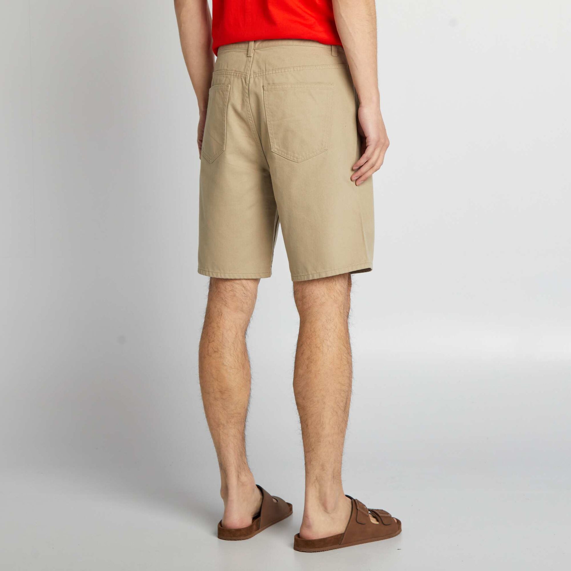 5-pocket denim Bermuda shorts BEIGE
