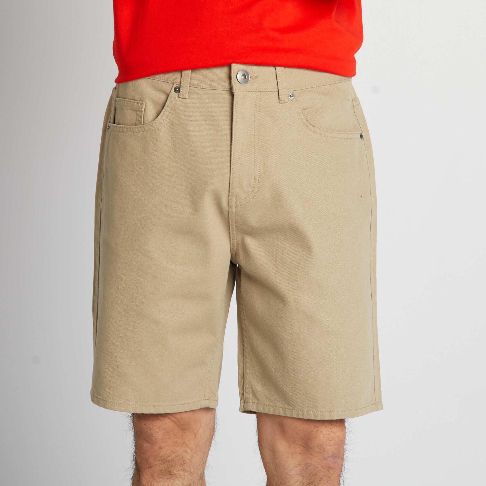 5-pocket denim Bermuda shorts BEIGE