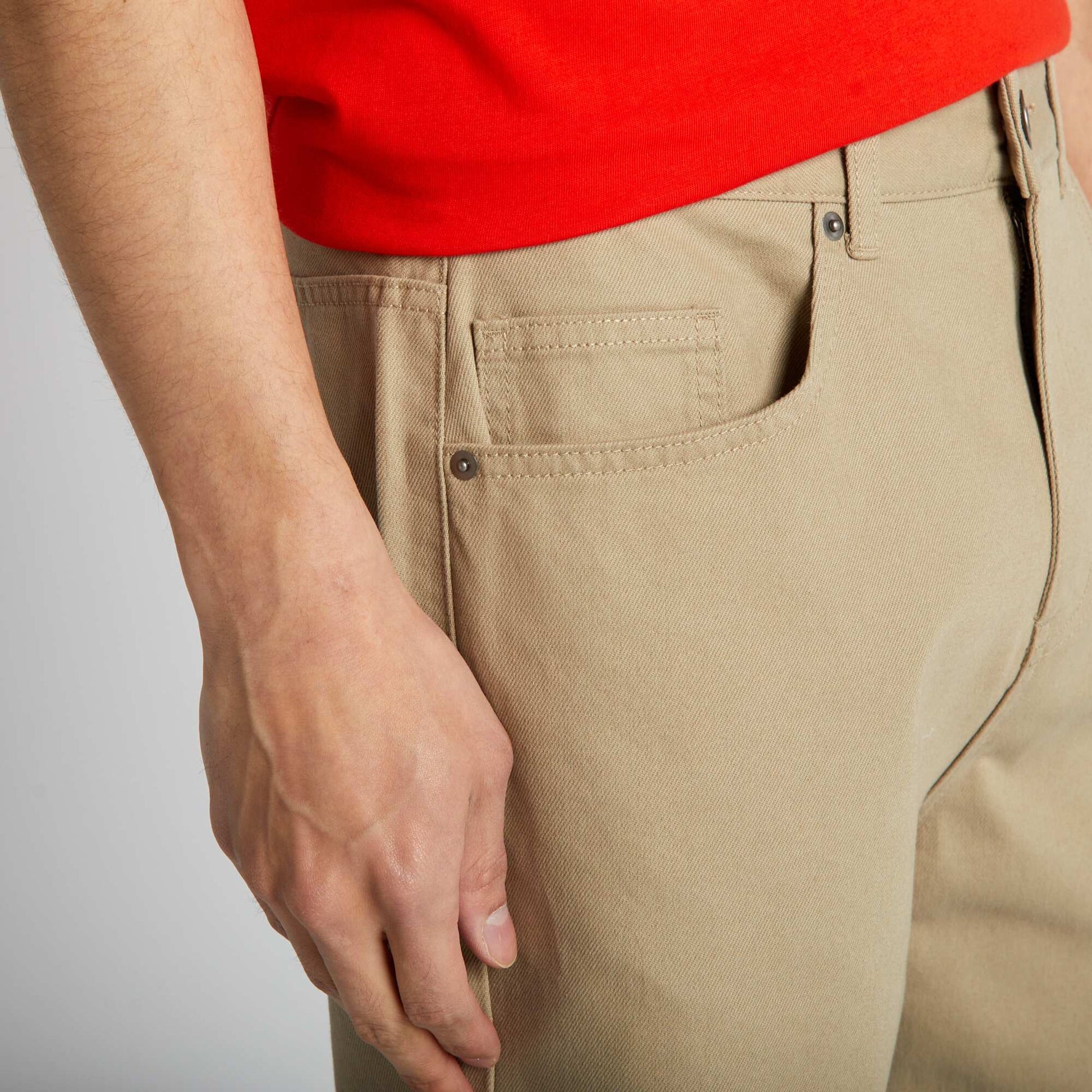 5-pocket denim Bermuda shorts BEIGE