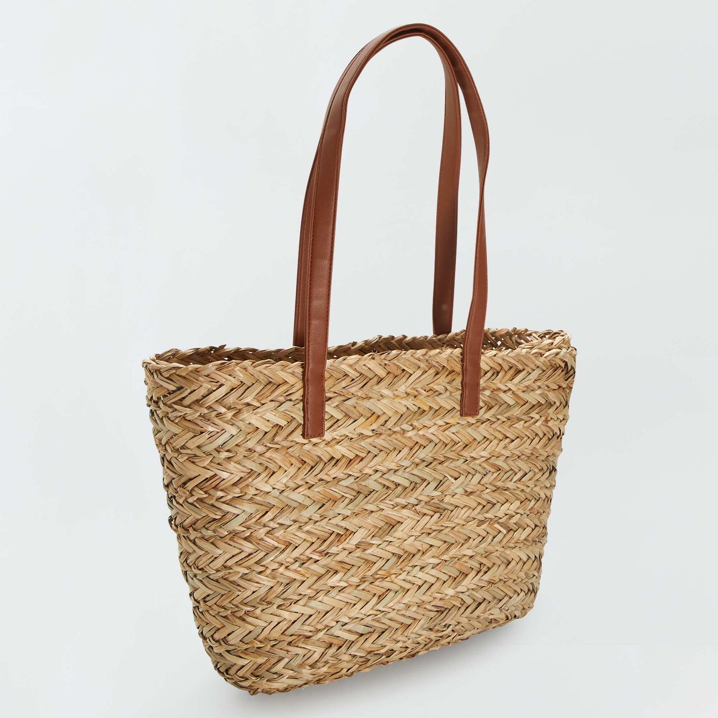 Straw tote BROWN