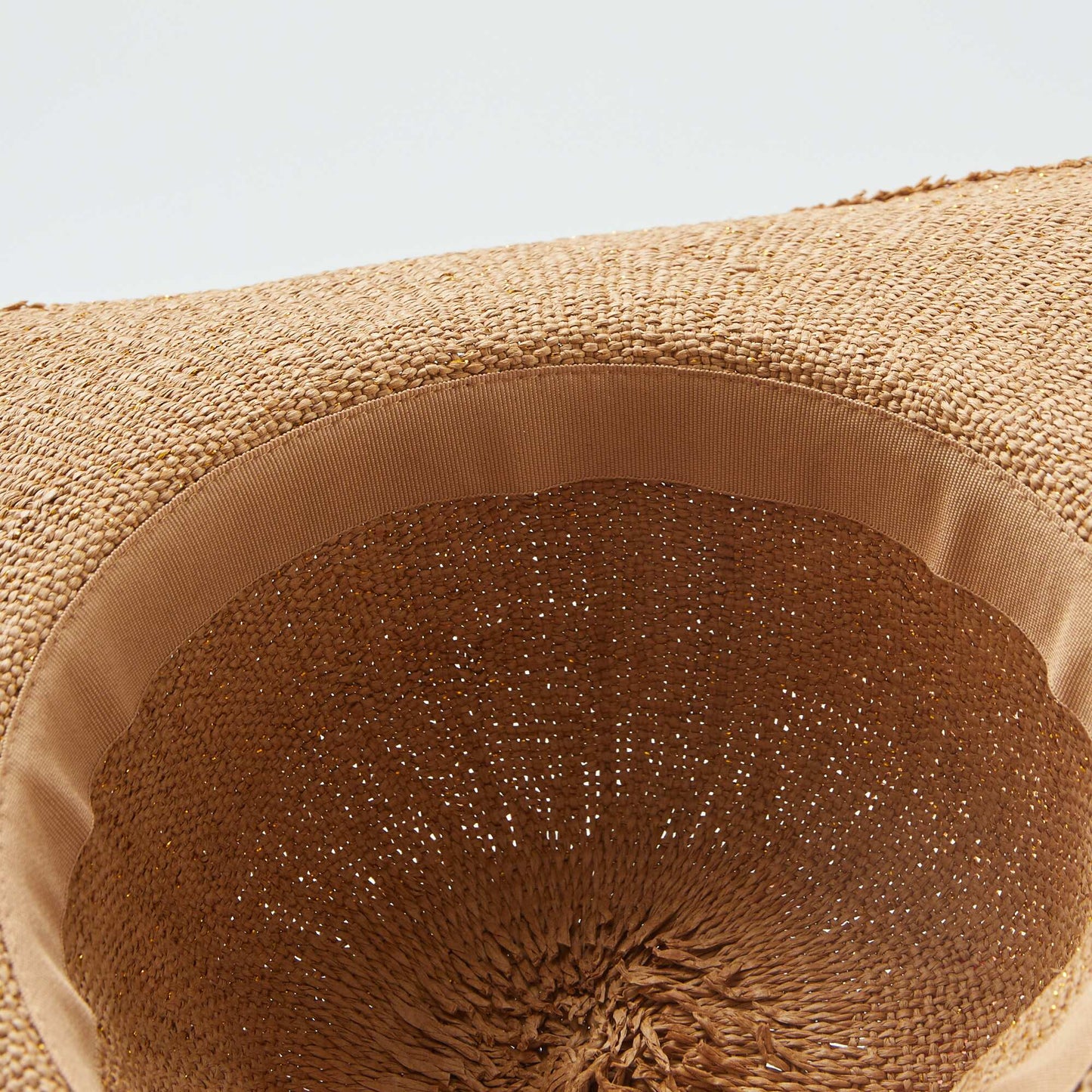 Wide-brimmed straw hat BEIGE