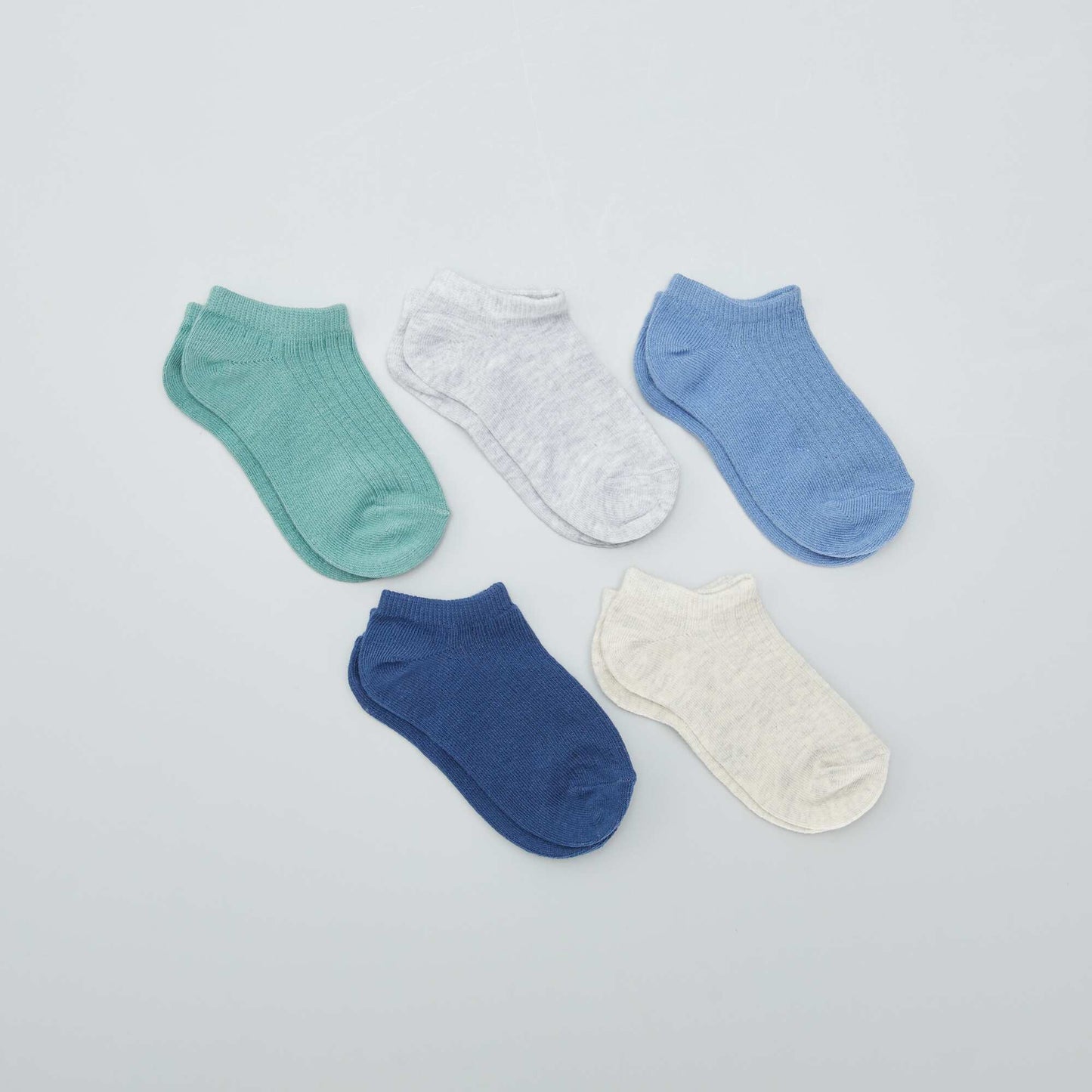 Pack of 5 pairs of invisible socks BLUE