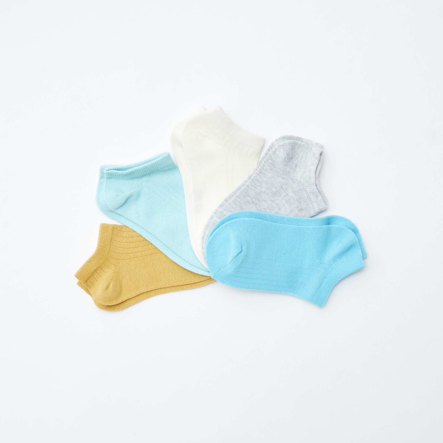 Pack of 5 pairs of invisible socks BLUE