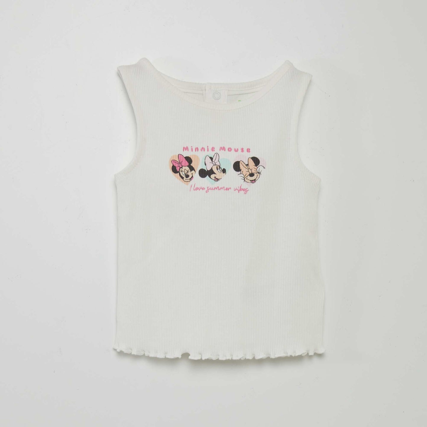 قميص بدون أكمام مزين بخطوط من ديزني أبيض